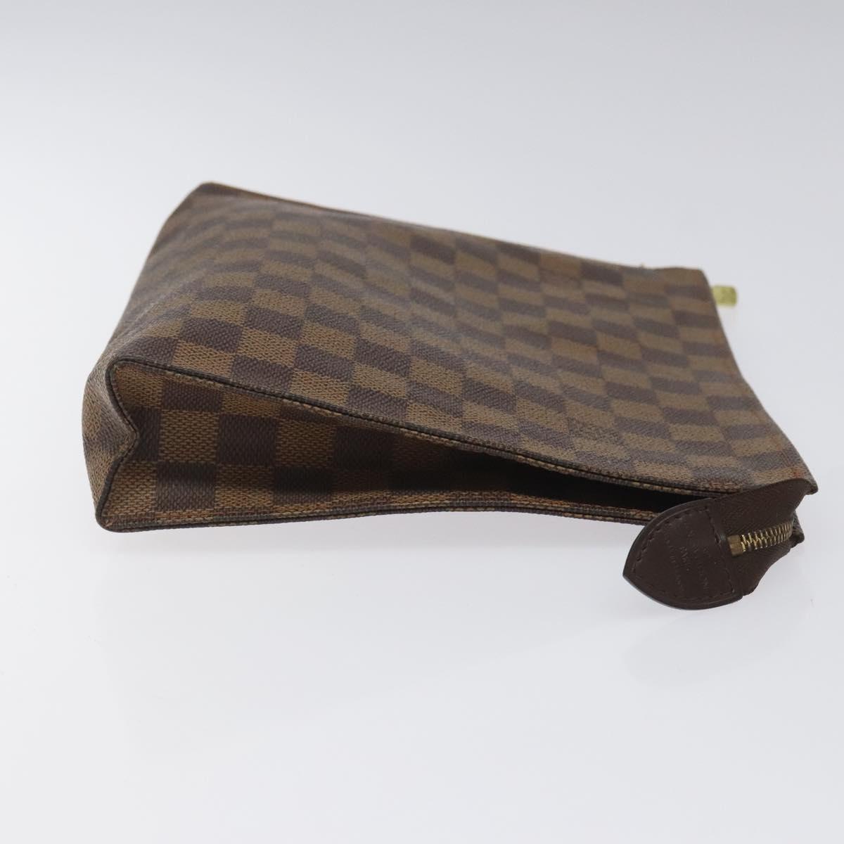 LOUIS VUITTON Damier Ebene Poche Toilette 26 Pouch N47543 LV Auth EC1022