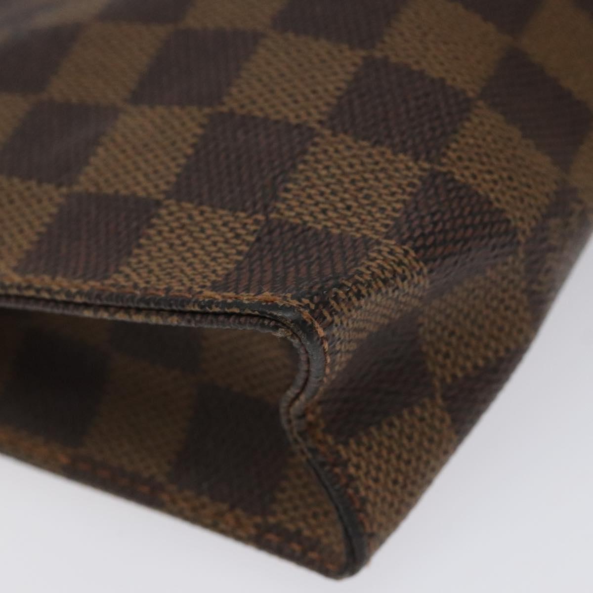 LOUIS VUITTON Damier Ebene Poche Toilette 26 Pouch N47543 LV Auth EC1022