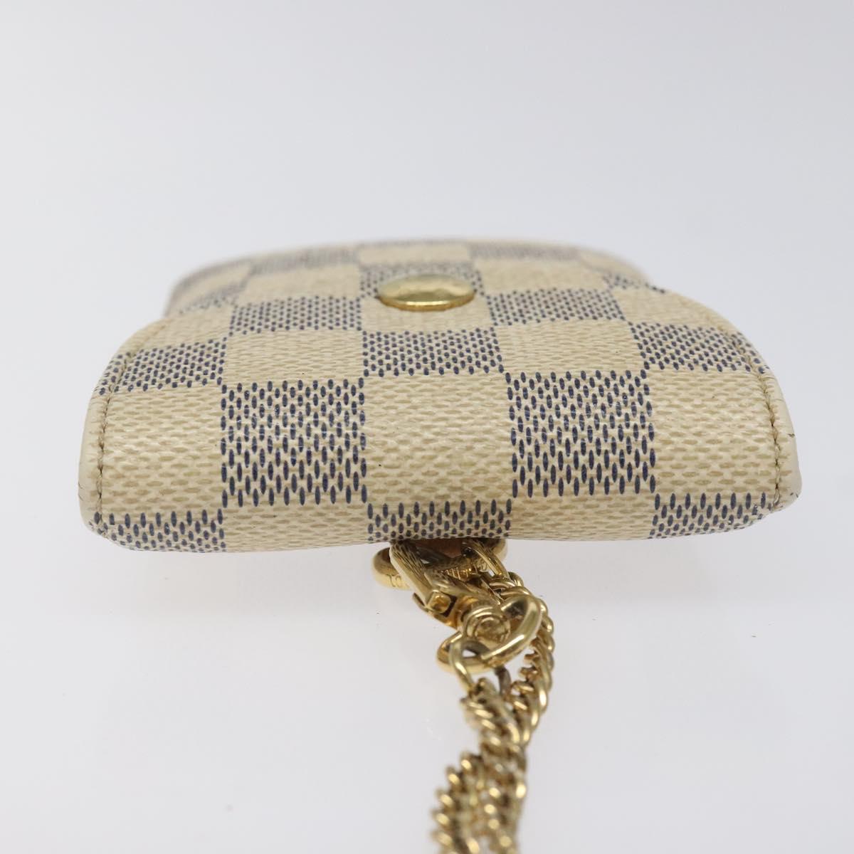 LOUIS VUITTON Damier Azur Etui Telephonne MM Cell Phone Case N60026 Auth EC1032