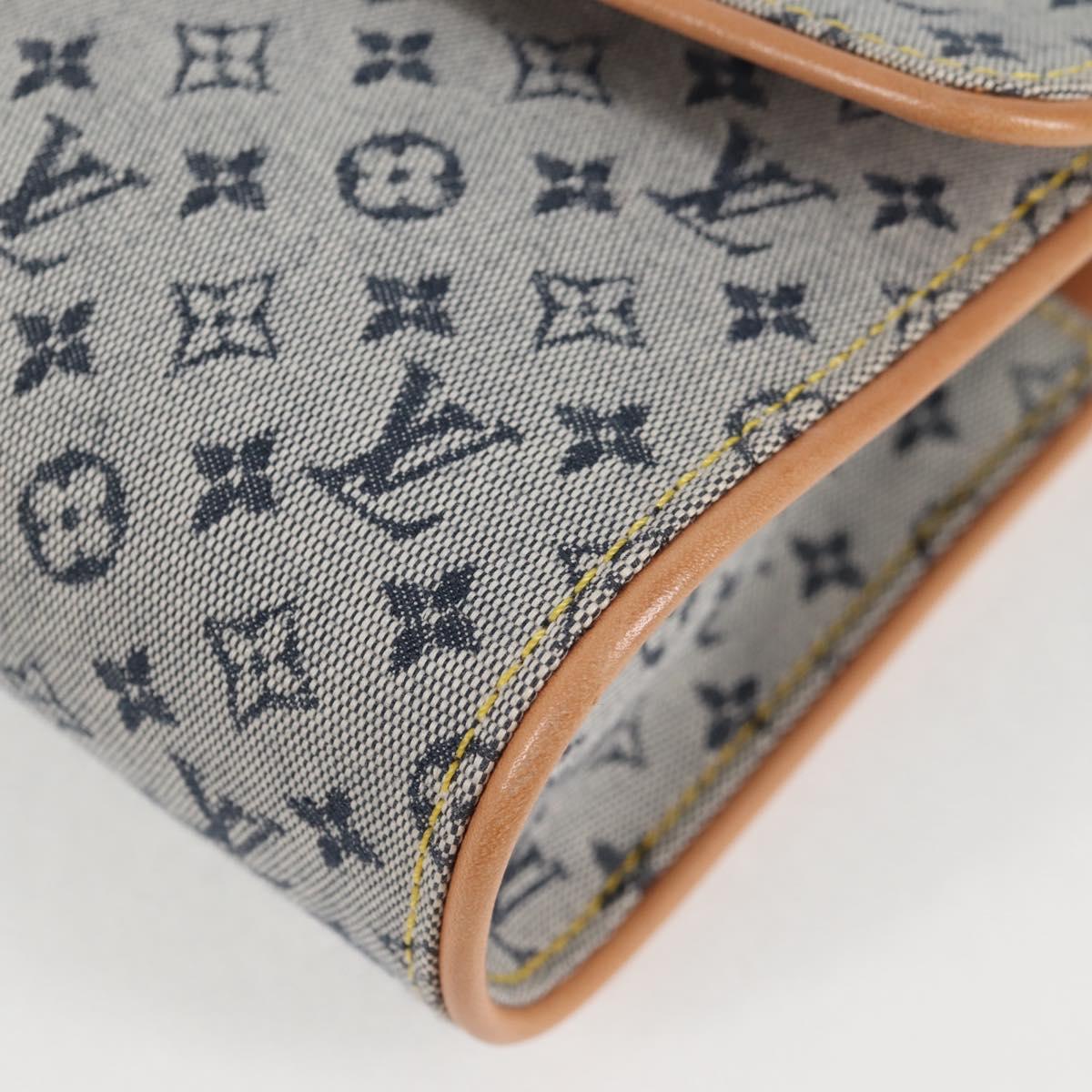 LOUIS VUITTON Monogram Mini Camille Chain Shoulder Bag Blue M92002 Auth EC1035AM