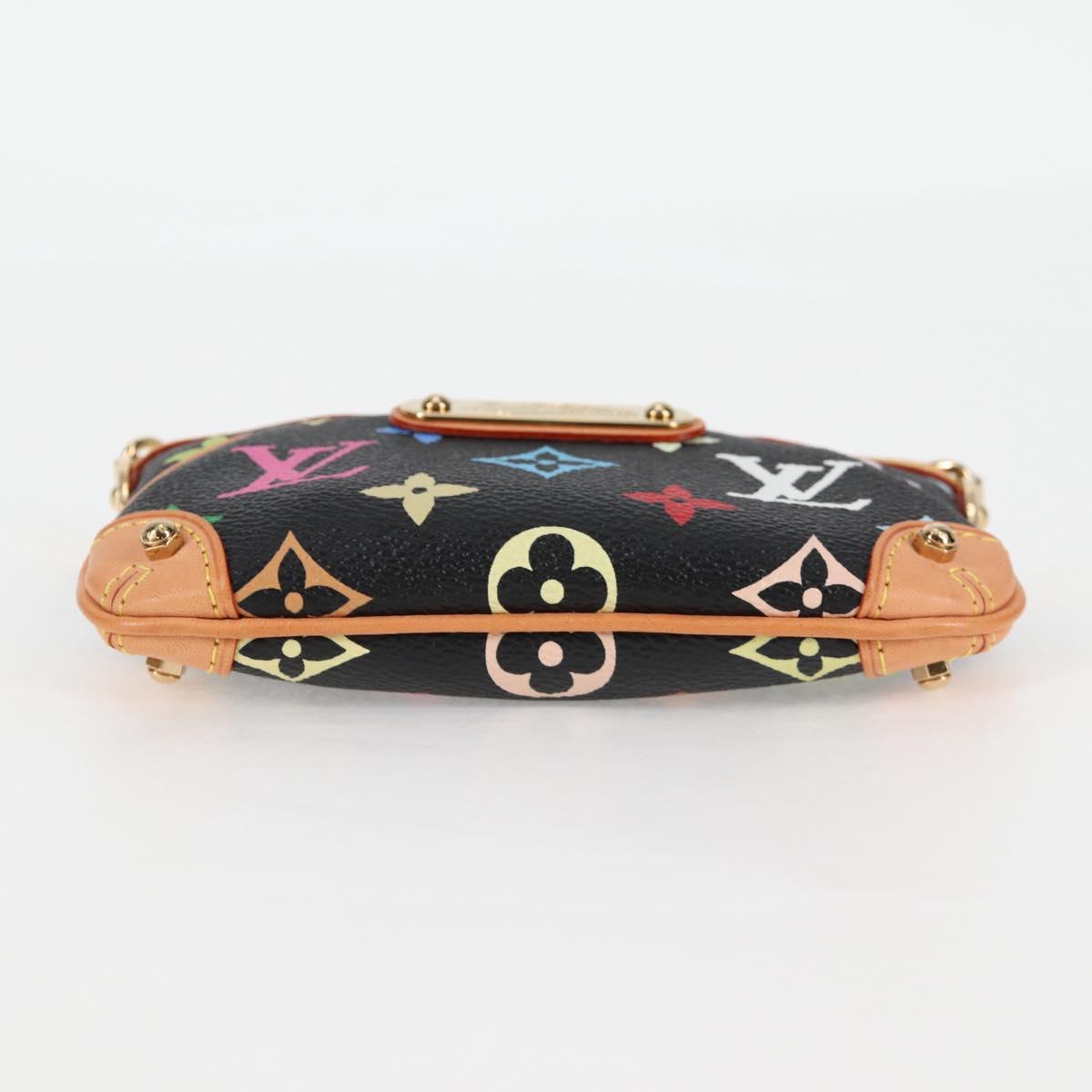 LOUIS VUITTON Multicolor Pochette Mira PM Pouch Black M60099 LV Auth EC1036SM