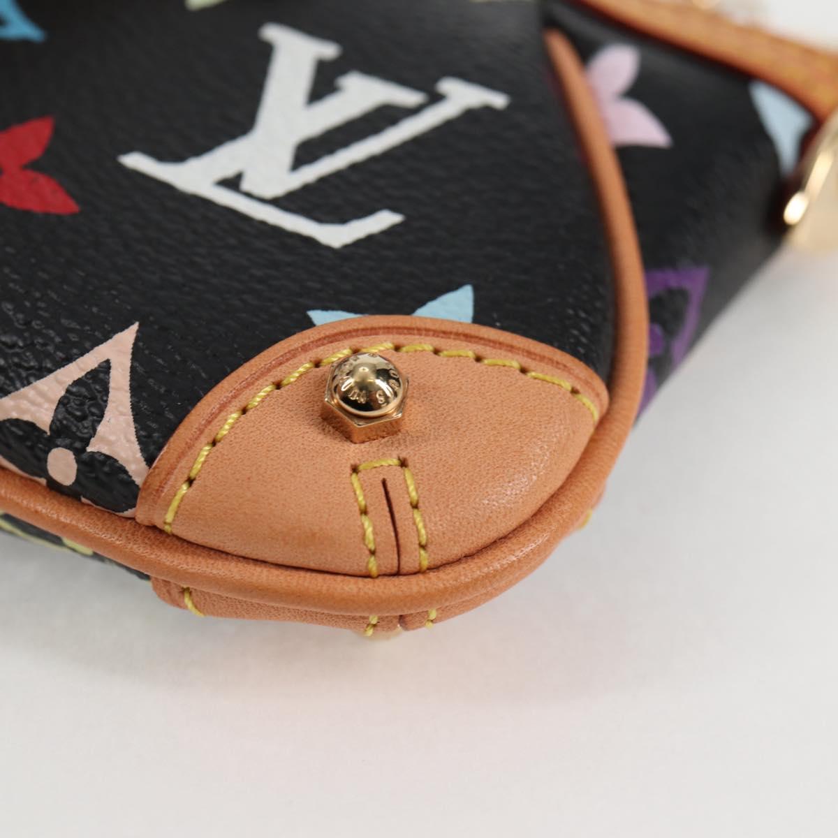 LOUIS VUITTON Multicolor Pochette Mira PM Pouch Black M60099 LV Auth EC1036SM