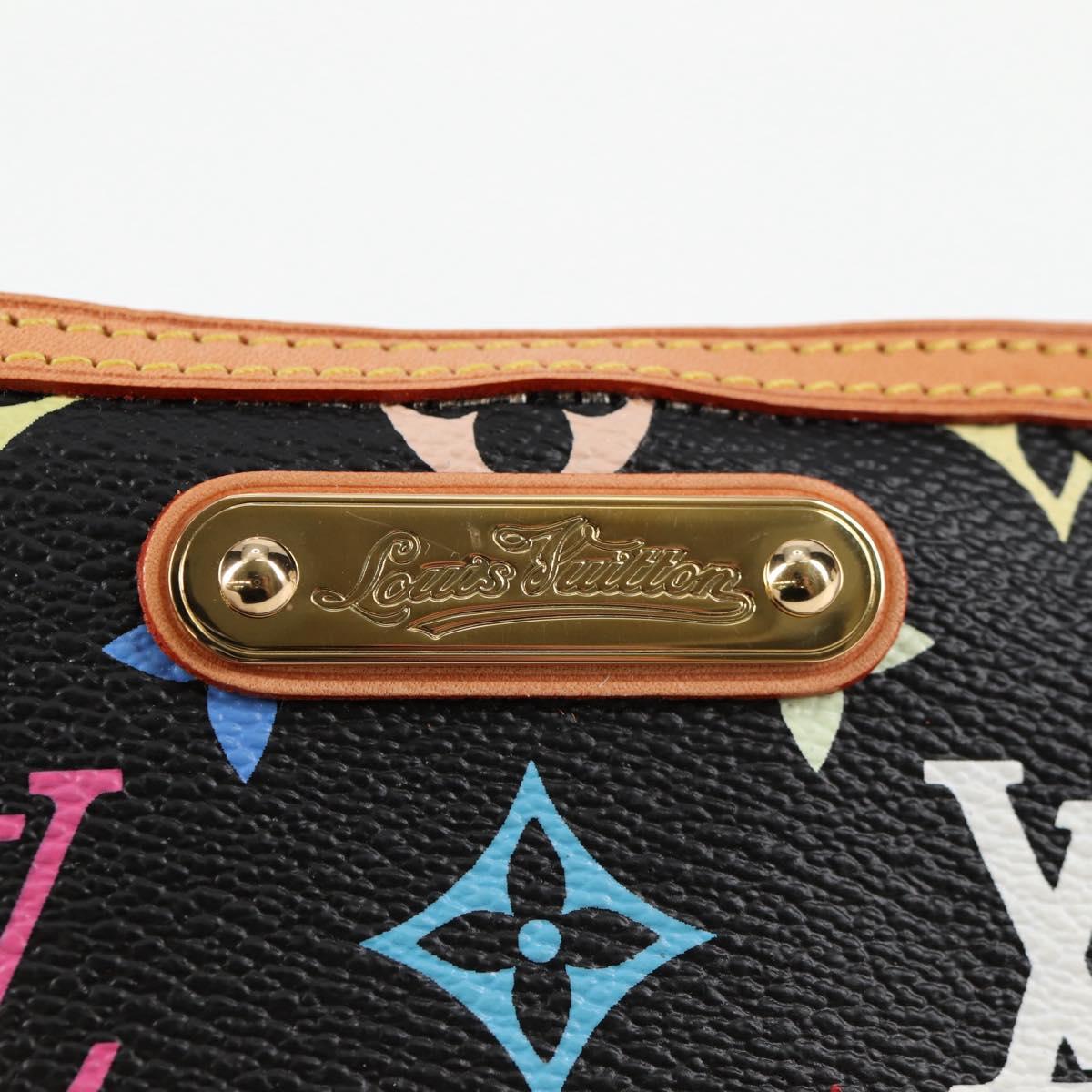 LOUIS VUITTON Multicolor Pochette Mira PM Pouch Black M60099 LV Auth EC1036SM