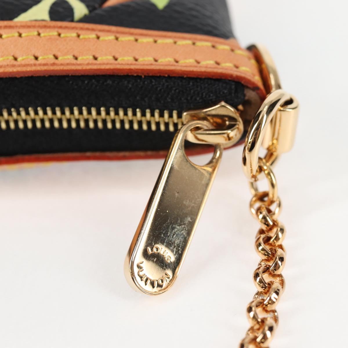 LOUIS VUITTON Multicolor Pochette Mira PM Pouch Black M60099 LV Auth EC1036SM