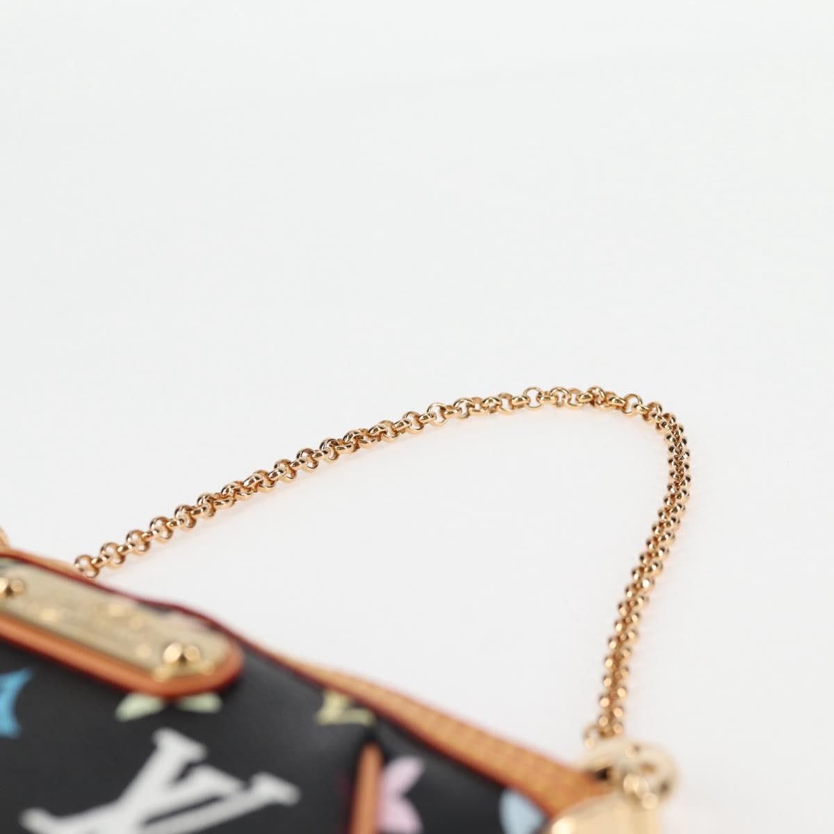 LOUIS VUITTON Multicolor Pochette Mira PM Pouch Black M60099 LV Auth EC1036SM