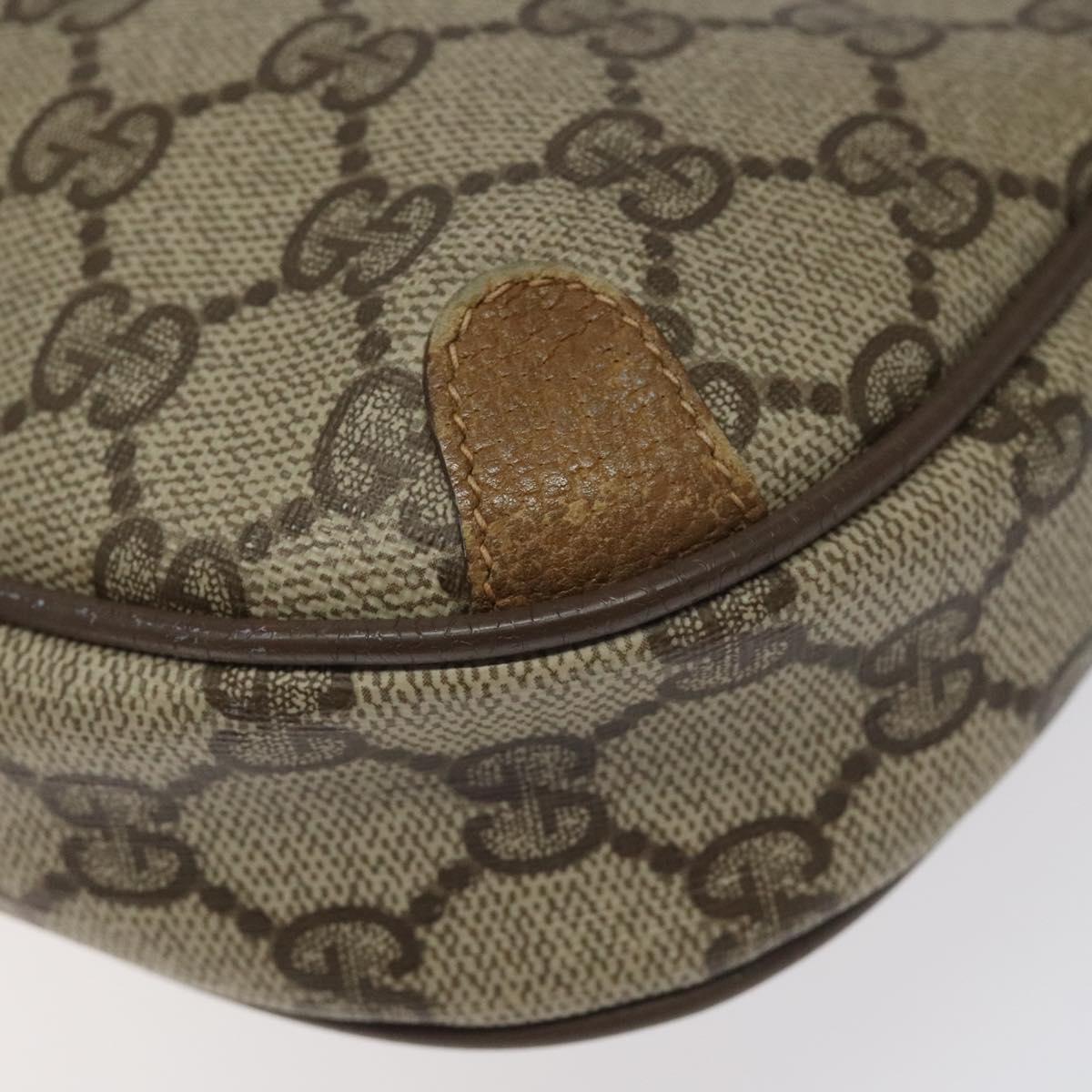 GUCCI GG Supreme Web Sherry Line Shoulder Bag PVC Beige 89 02 066 Auth EC117