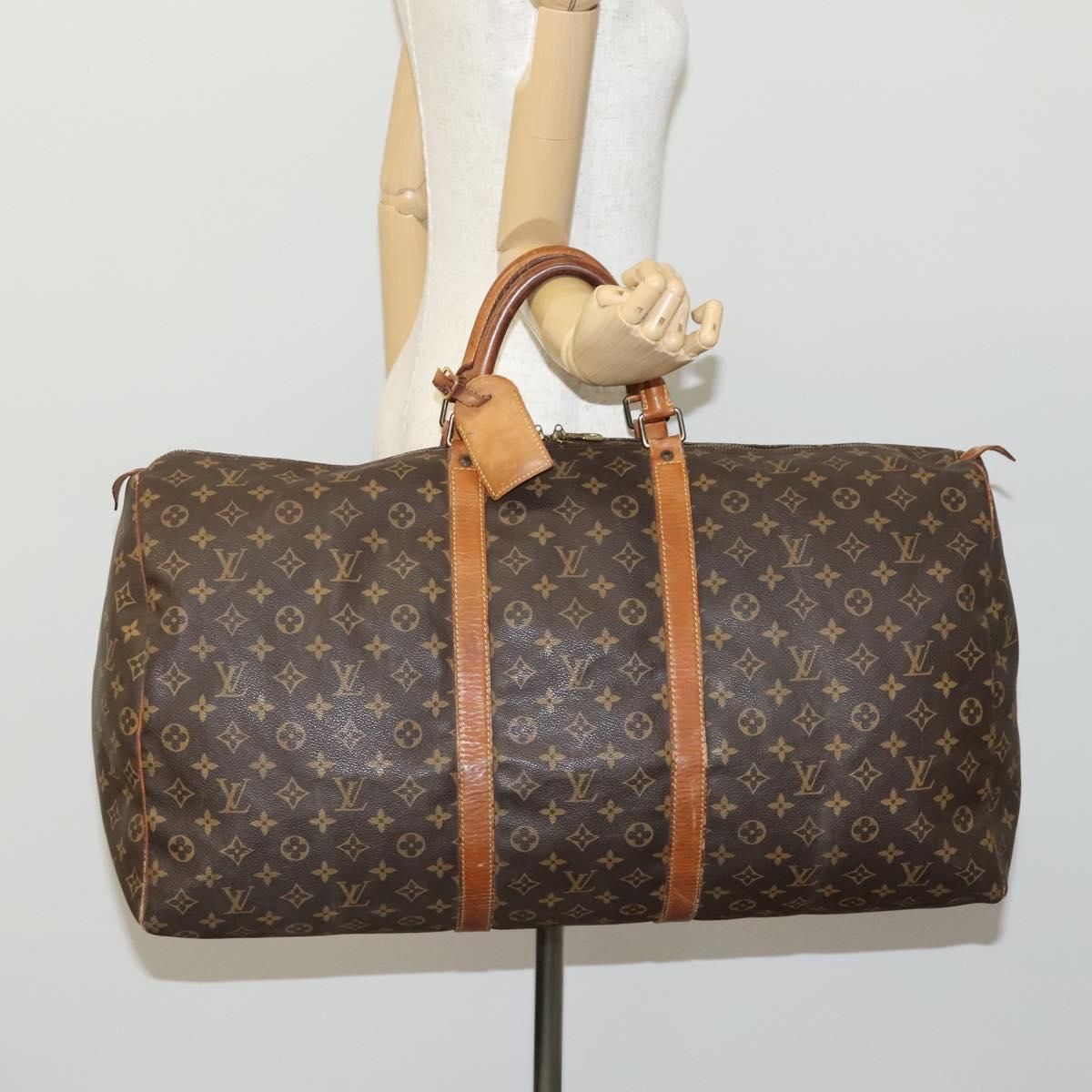 LOUIS VUITTON Monogram Keepall 60 Boston Bag M41422 LV Auth EC136