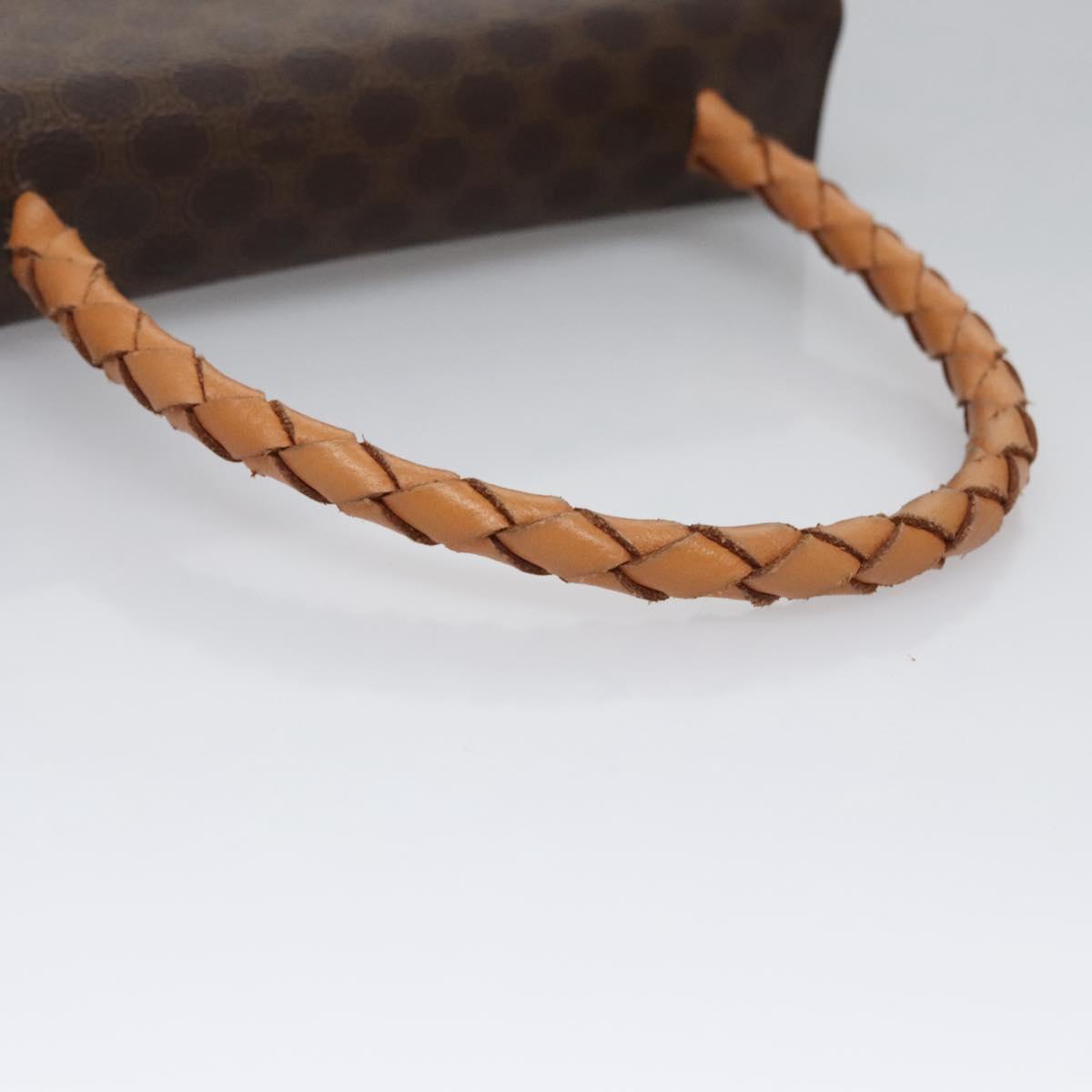 CELINE Macadam Canvas Hand Bag PVC Leather 2way Brown Auth EC148