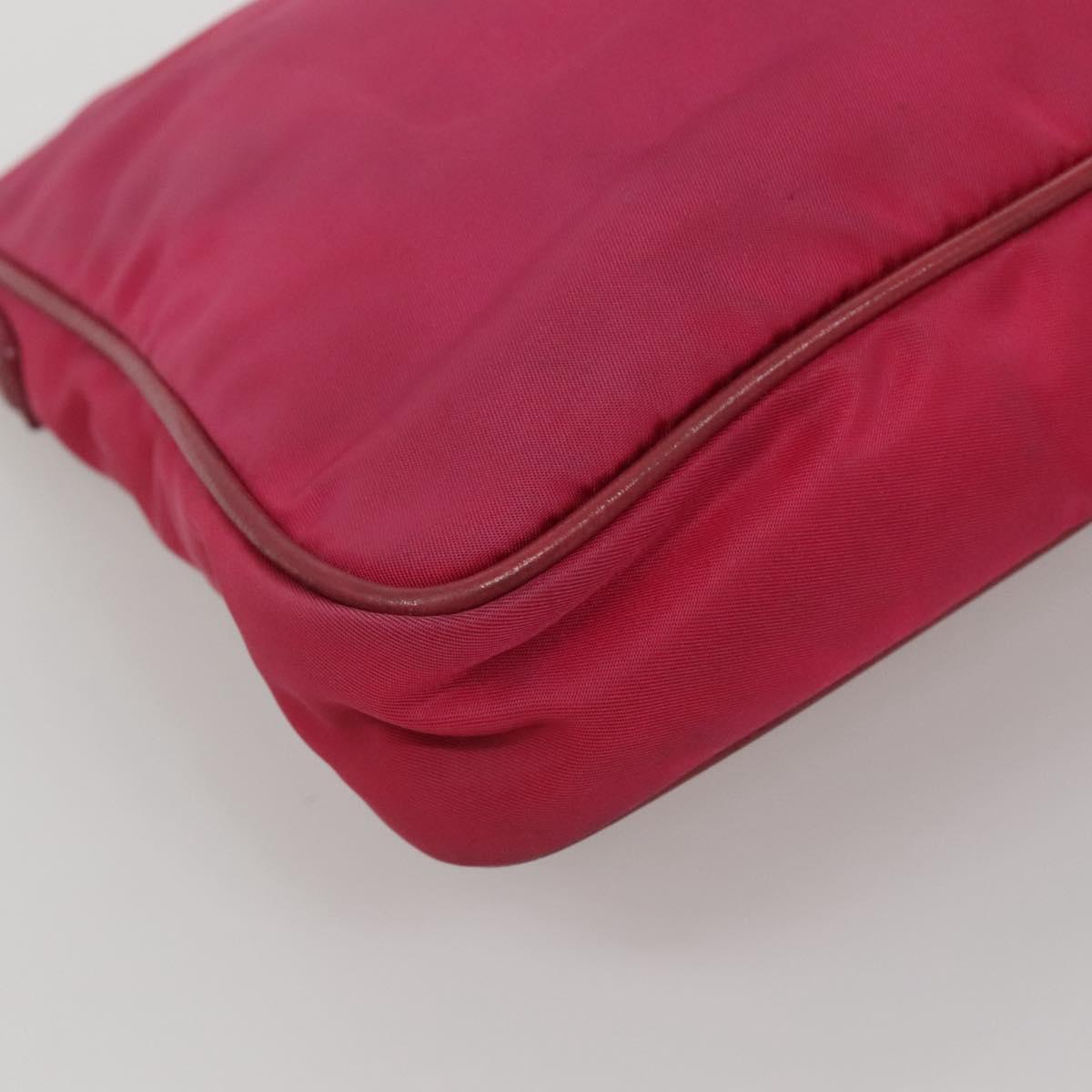 PRADA Shoulder Bag Nylon Pink Gold Auth EC191