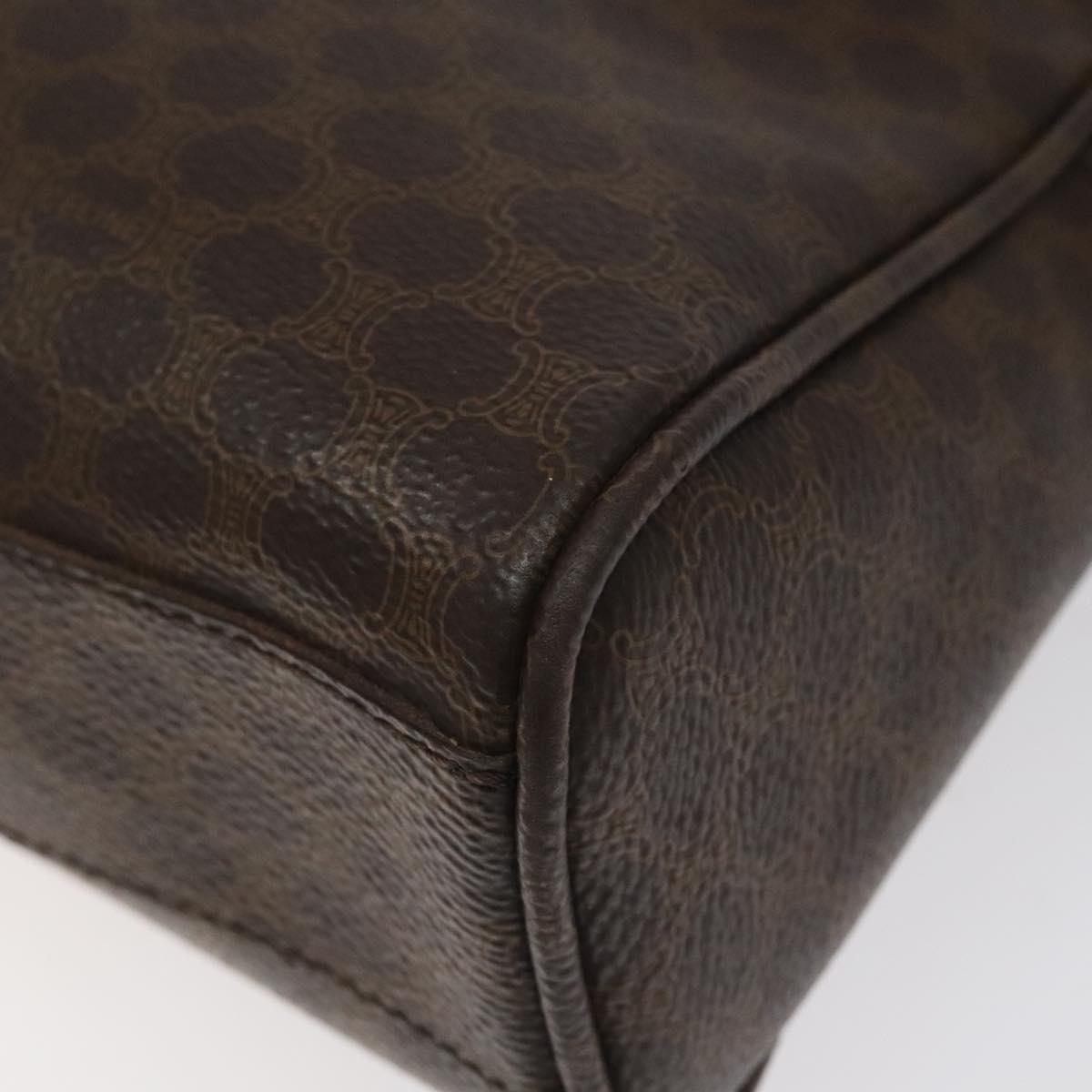 CELINE Macadam Canvas Hand Bag PVC Leather Brown Auth EC224