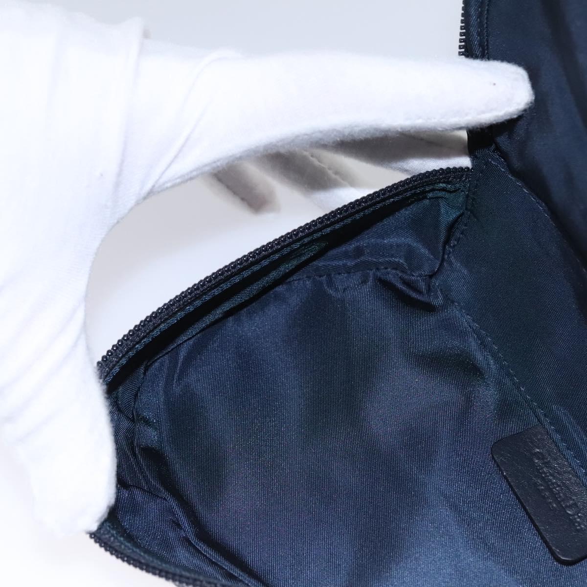 Christian Dior Trotter Canvas Saddle Pouch Navy Gold Auth EC240V