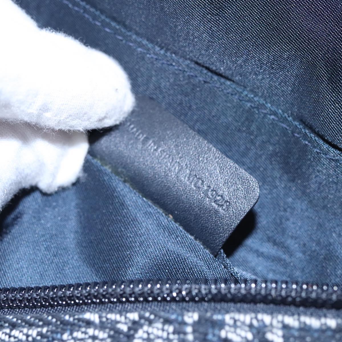 Christian Dior Trotter Canvas Saddle Pouch Navy Gold Auth EC240V