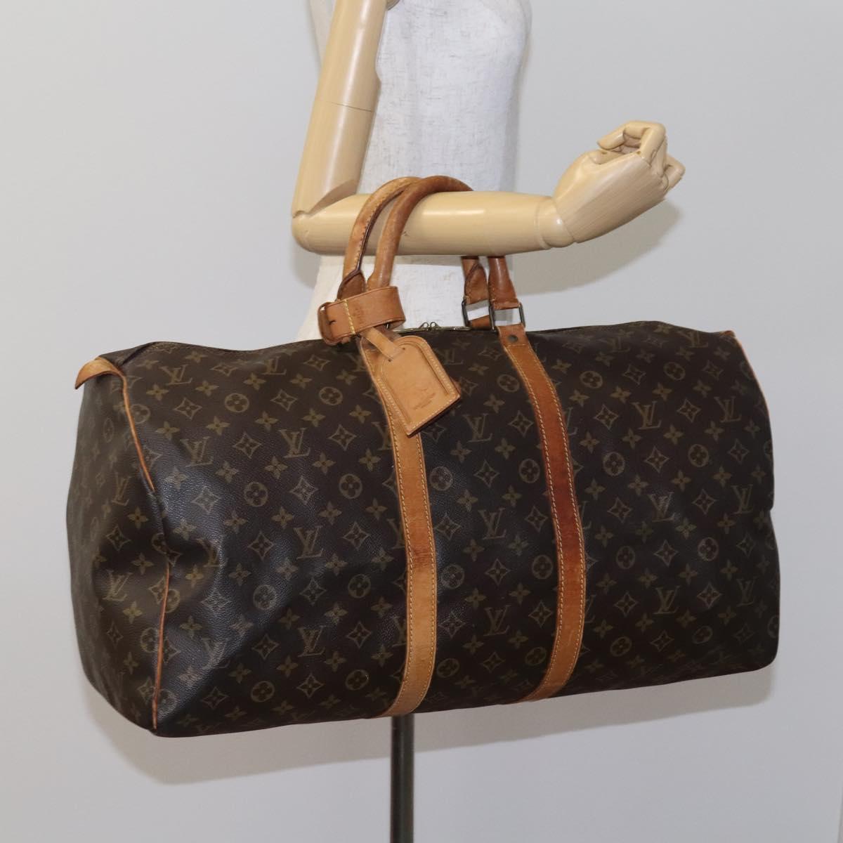 LOUIS VUITTON Monogram Keepall 55 Boston Bag M41424 LV Auth EC242