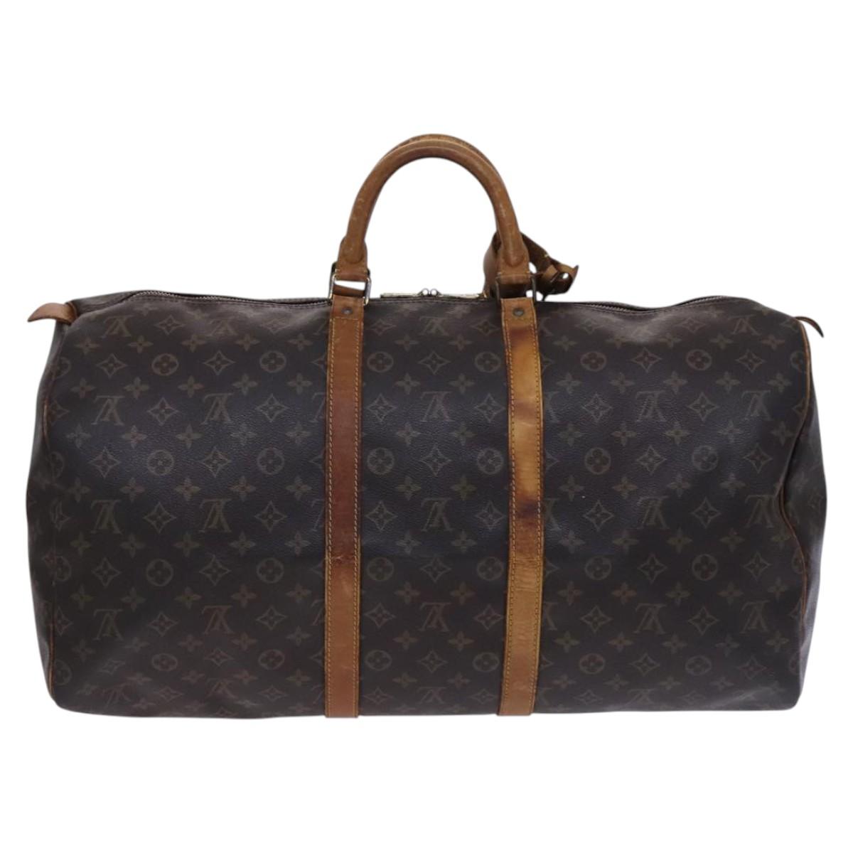 LOUIS VUITTON Monogram Keepall 55 Boston Bag M41424 LV Auth EC242