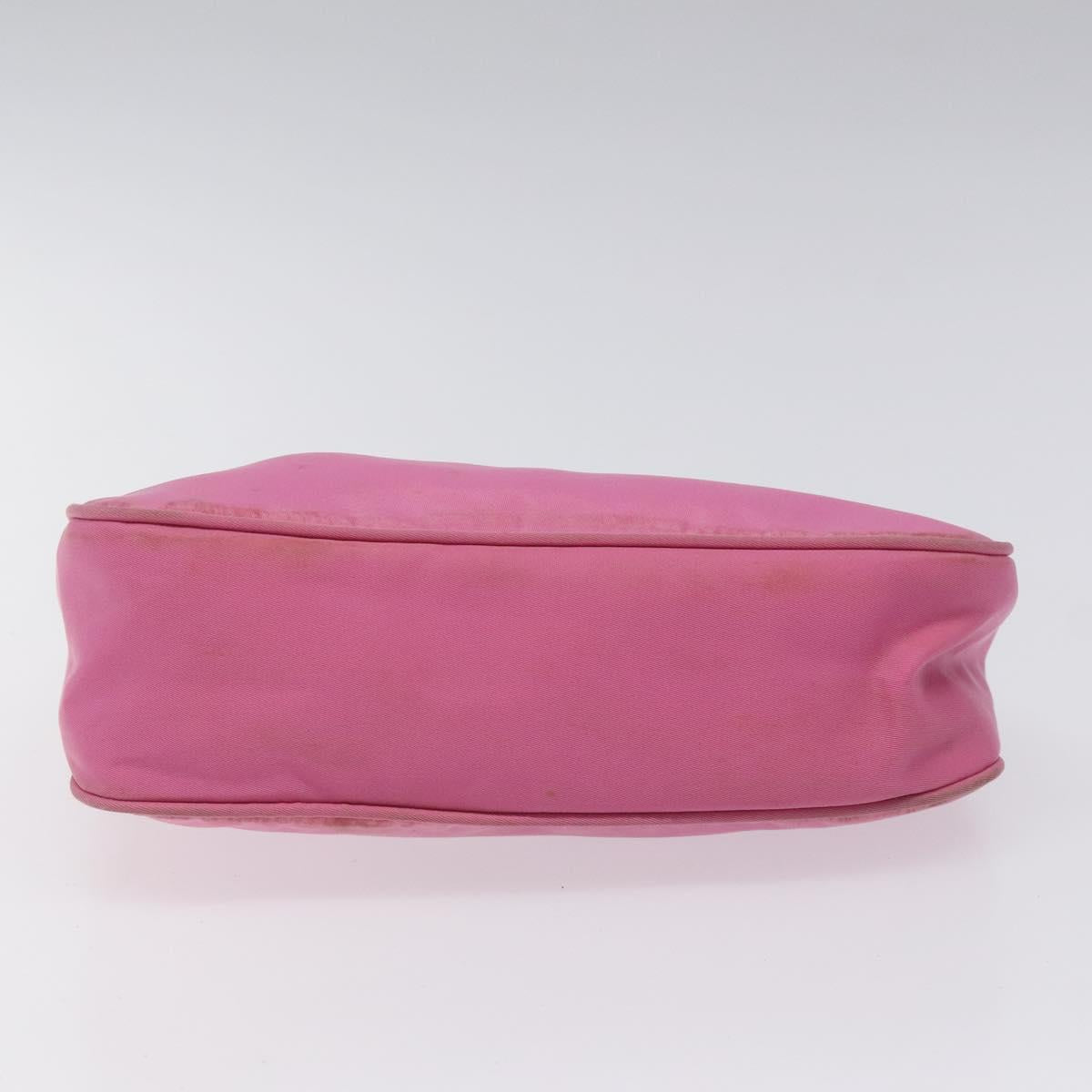 PRADA Accessory Pouch Nylon Pink Silver Auth EC255