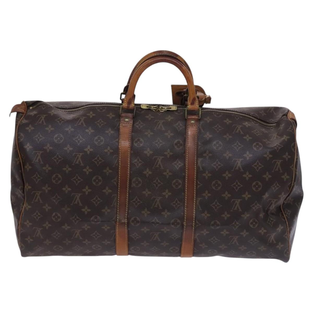 LOUIS VUITTON Monogram Keepall 55 Boston Bag M41424 LV Auth EC256