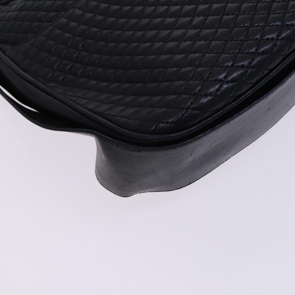 BALLY Shoulder Bag Leather Black Gold Auth EC277