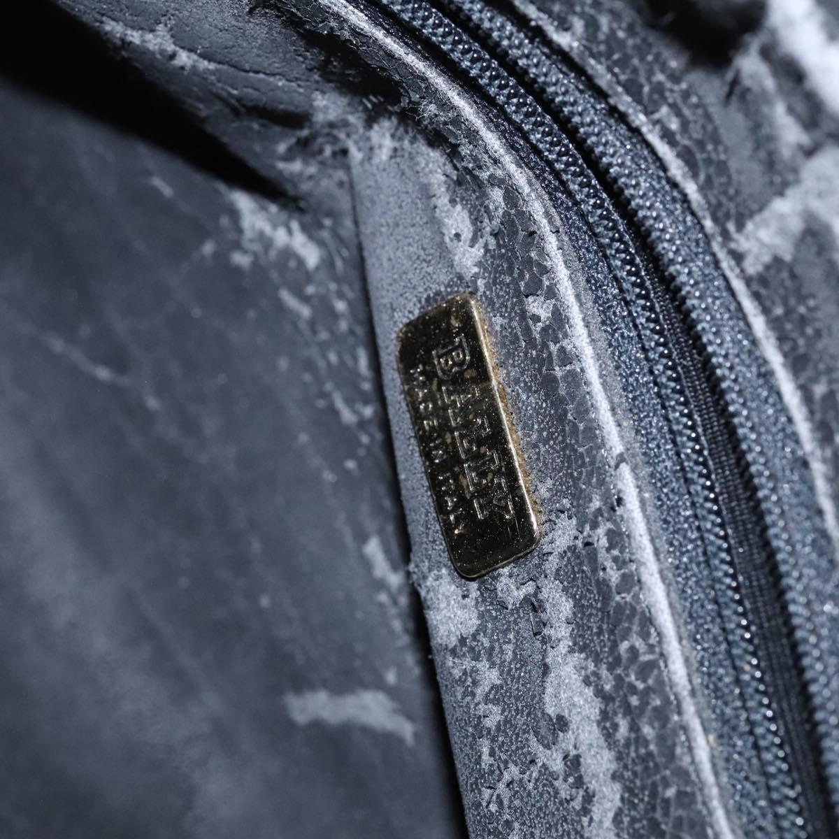 BALLY Shoulder Bag Leather Black Gold Auth EC277