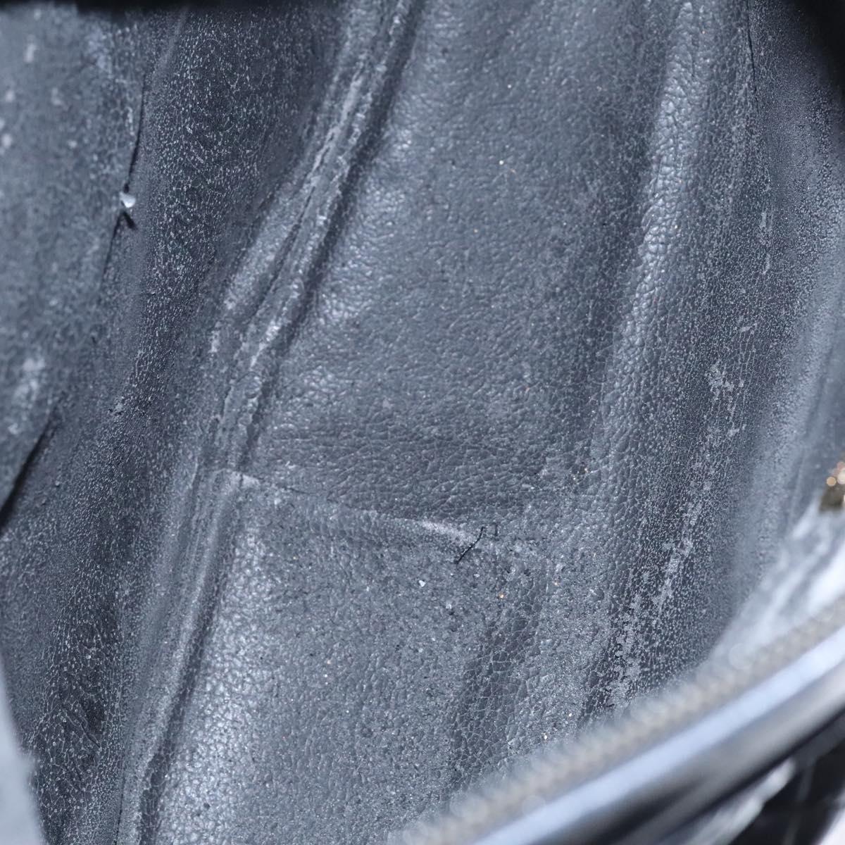 BALLY Shoulder Bag Leather Black Gold Auth EC277