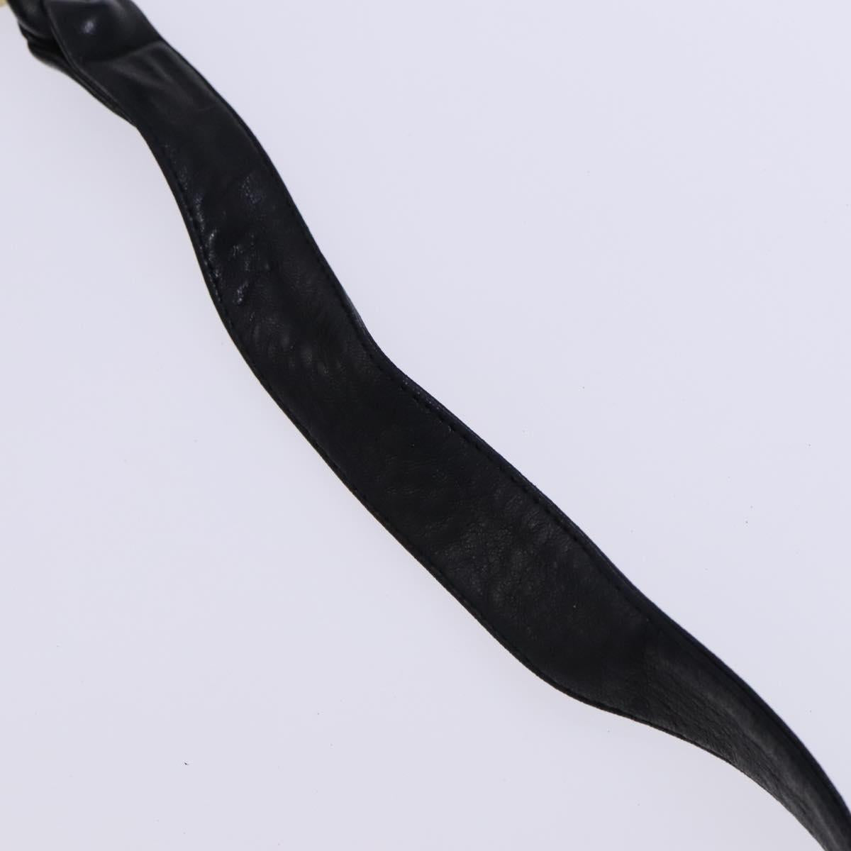 BALLY Shoulder Bag Leather Black Gold Auth EC277