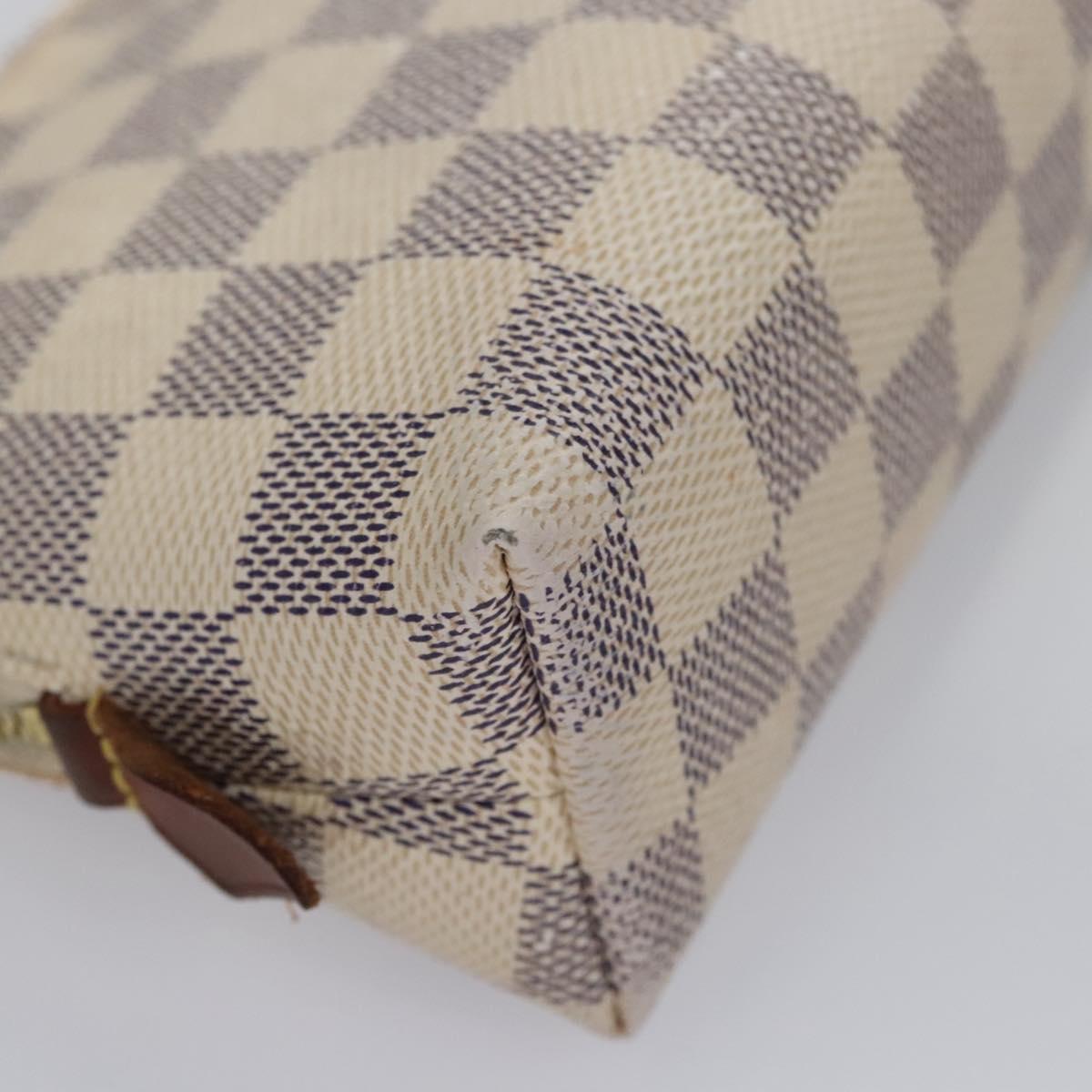 LOUIS VUITTON Damier Azur Pochette Cosmetic PM Pouch N60024 LV Auth EC298