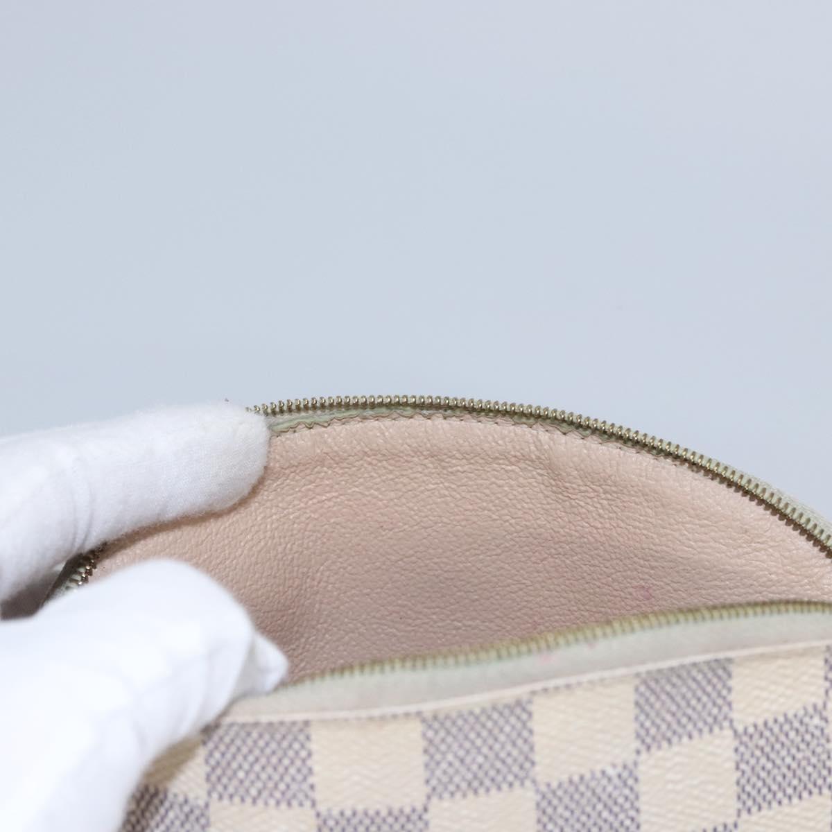 LOUIS VUITTON Damier Azur Pochette Cosmetic PM Pouch N60024 LV Auth EC298
