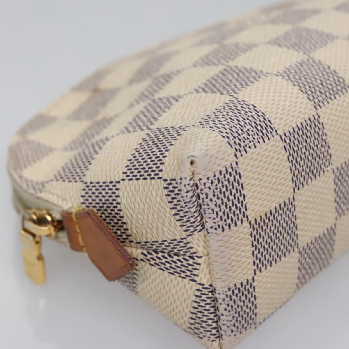 LOUIS VUITTON Damier Azur Pochette Cosmetic PM Pouch N60024 LV Auth EC298