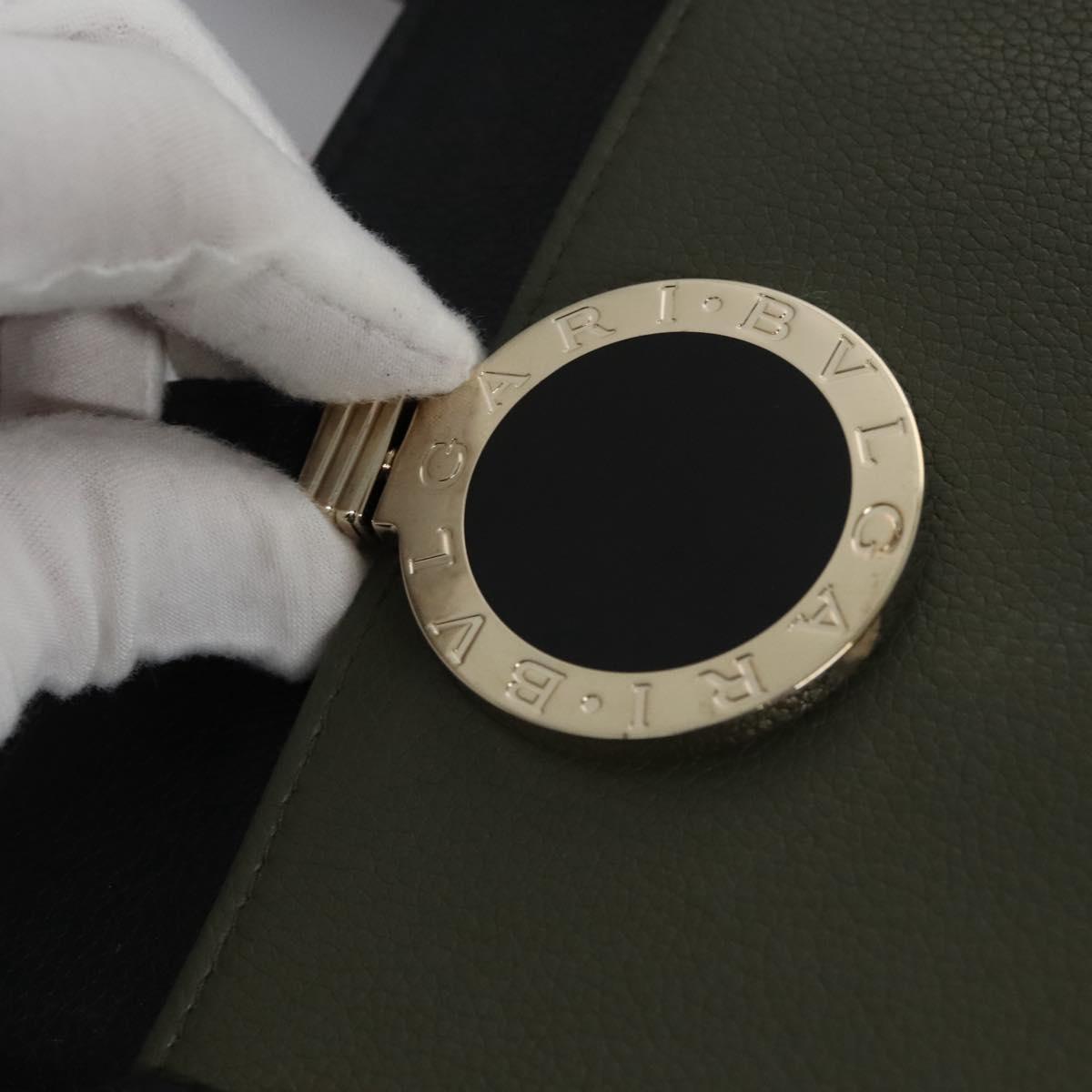 BVLGARI Aruba Hand Bag Leather 2way Green Auth EC308