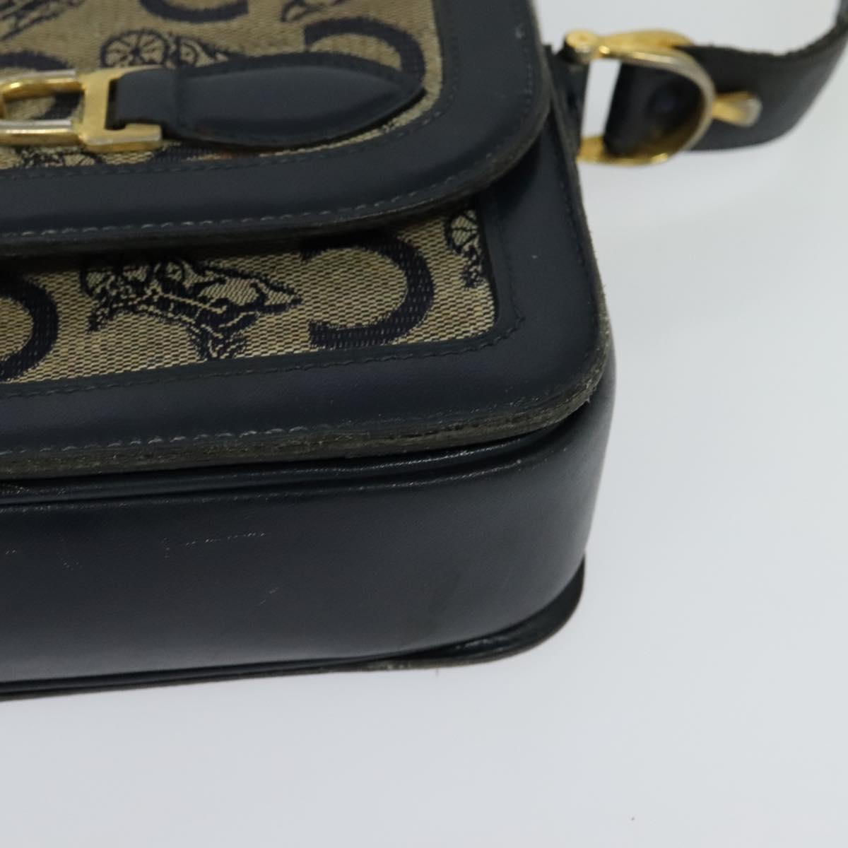 CELINE C Sulky Shoulder Bag Canvas Navy Auth EC321