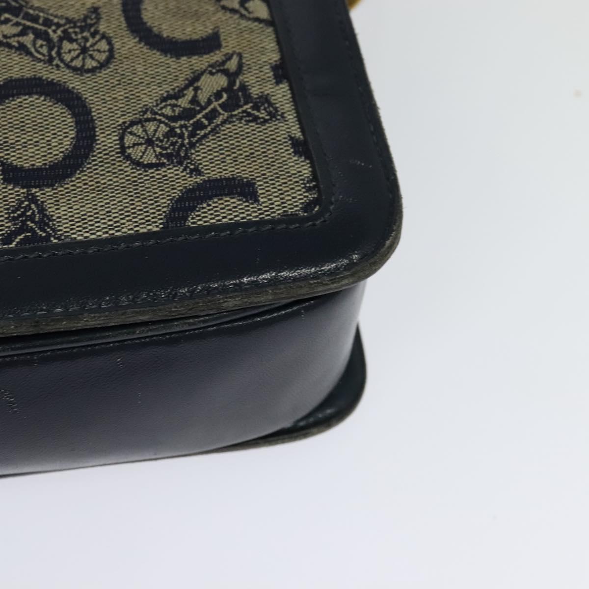 CELINE C Sulky Shoulder Bag Canvas Navy Auth EC321