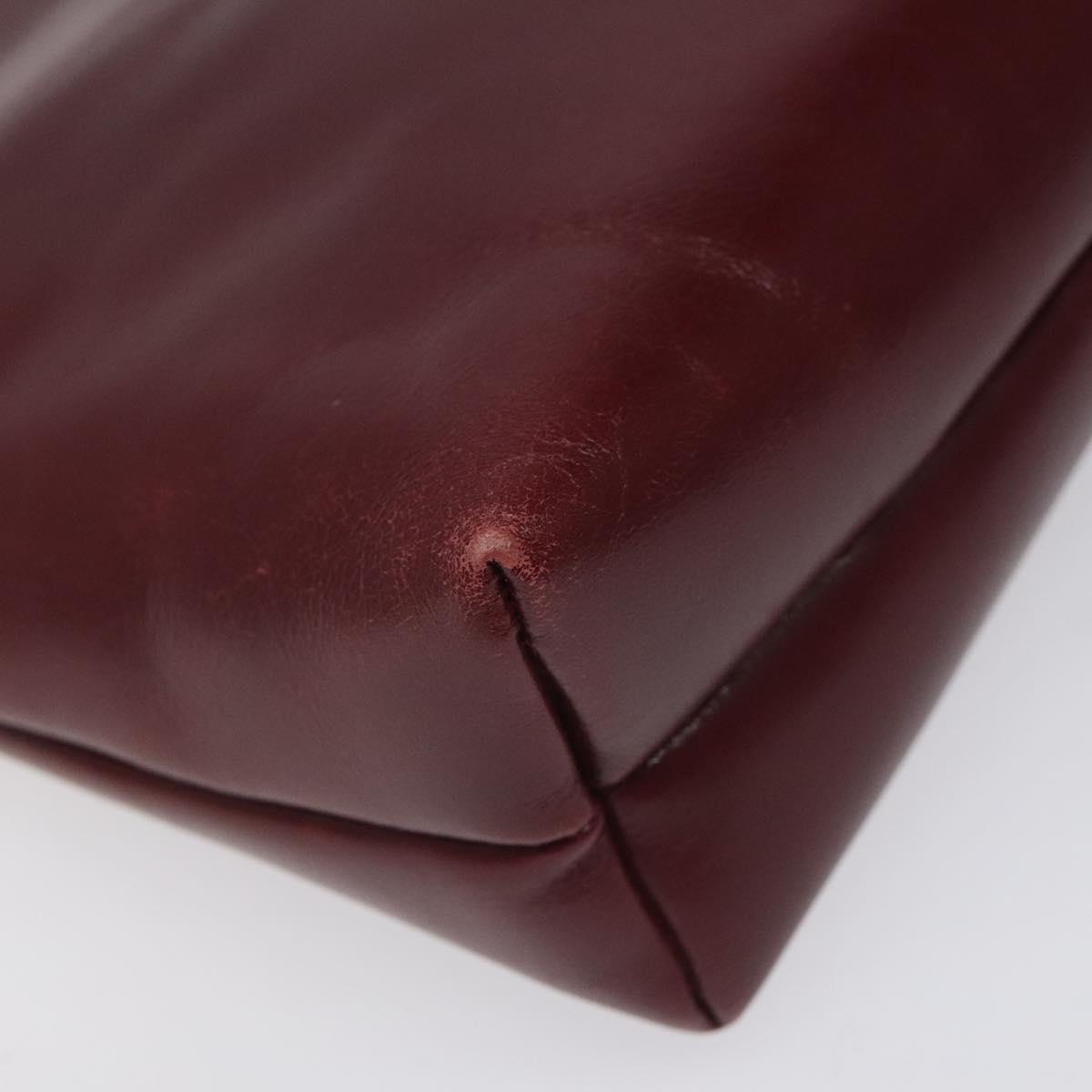 Salvatore Ferragamo Shoulder Bag Leather Red Gold Auth EC330