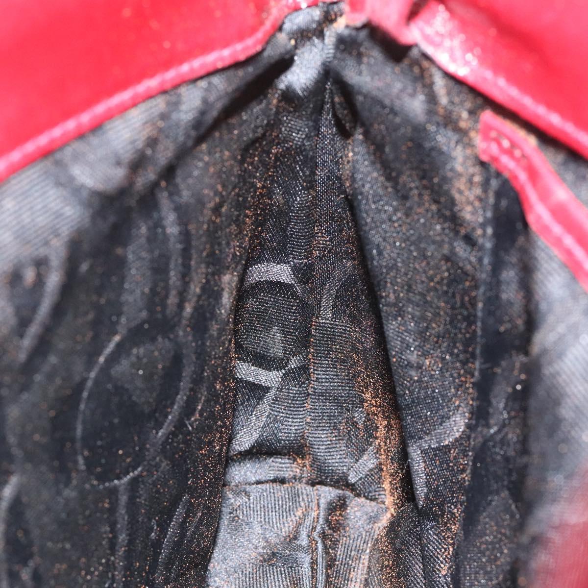 Salvatore Ferragamo Shoulder Bag Leather Red Gold Auth EC330