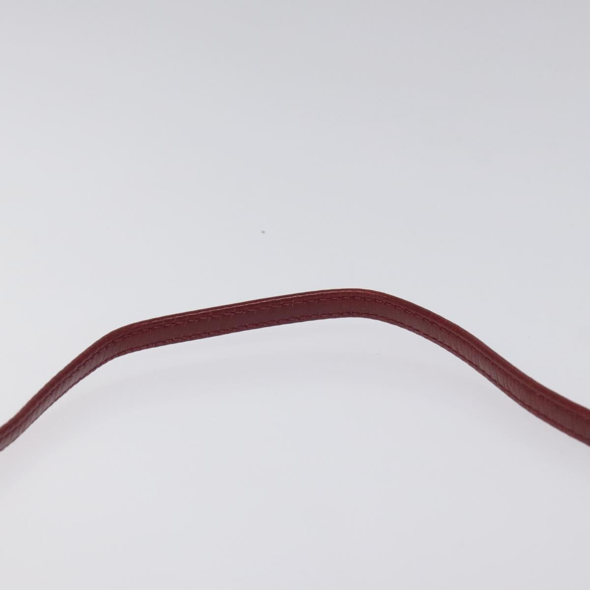 Salvatore Ferragamo Shoulder Bag Leather Red Gold Auth EC330