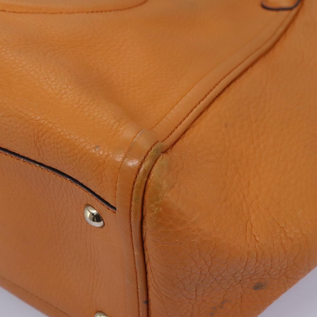 GUCCI Soho Hand Bag Leather Orange Gold 282309 Auth EC355