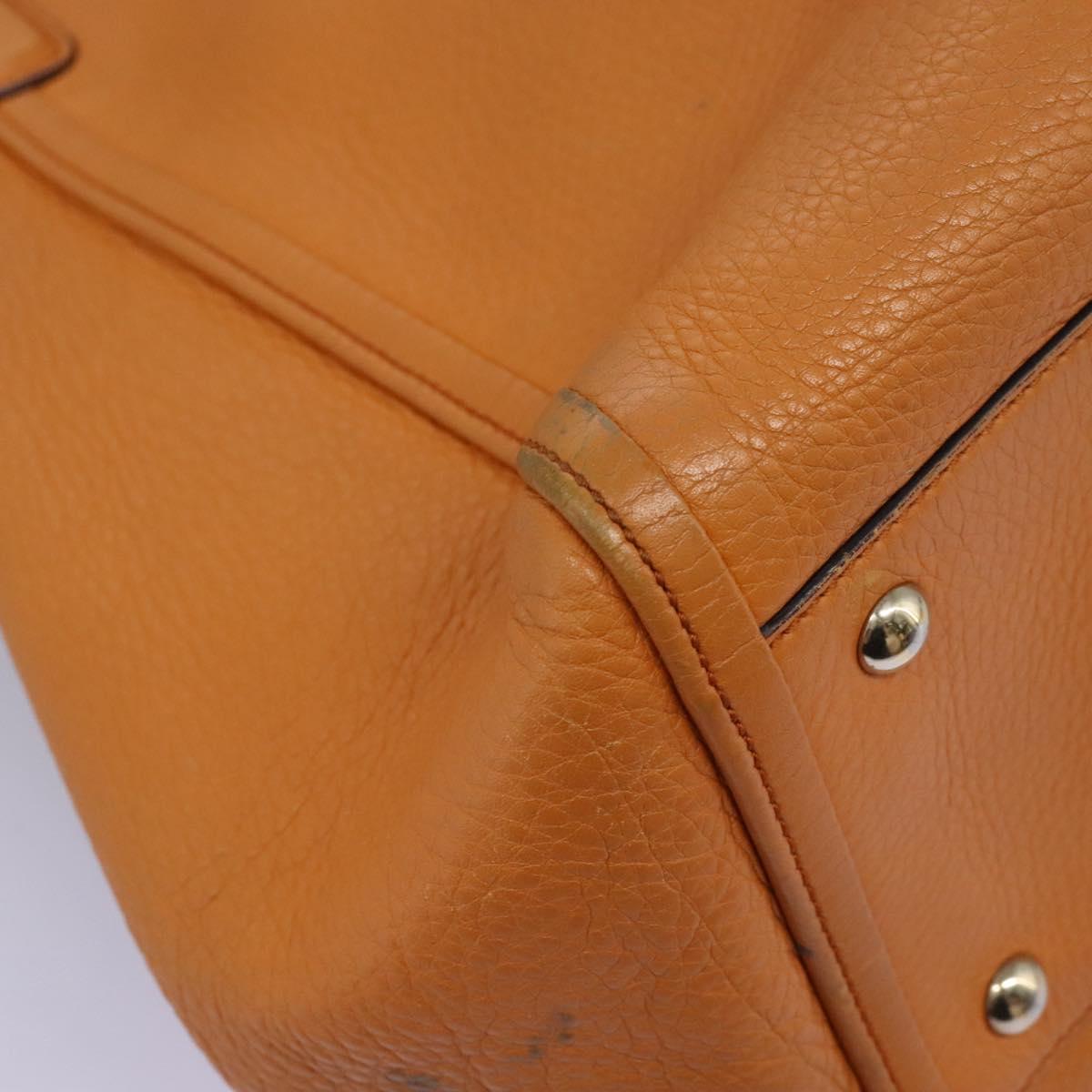 GUCCI Soho Hand Bag Leather Orange Gold 282309 Auth EC355