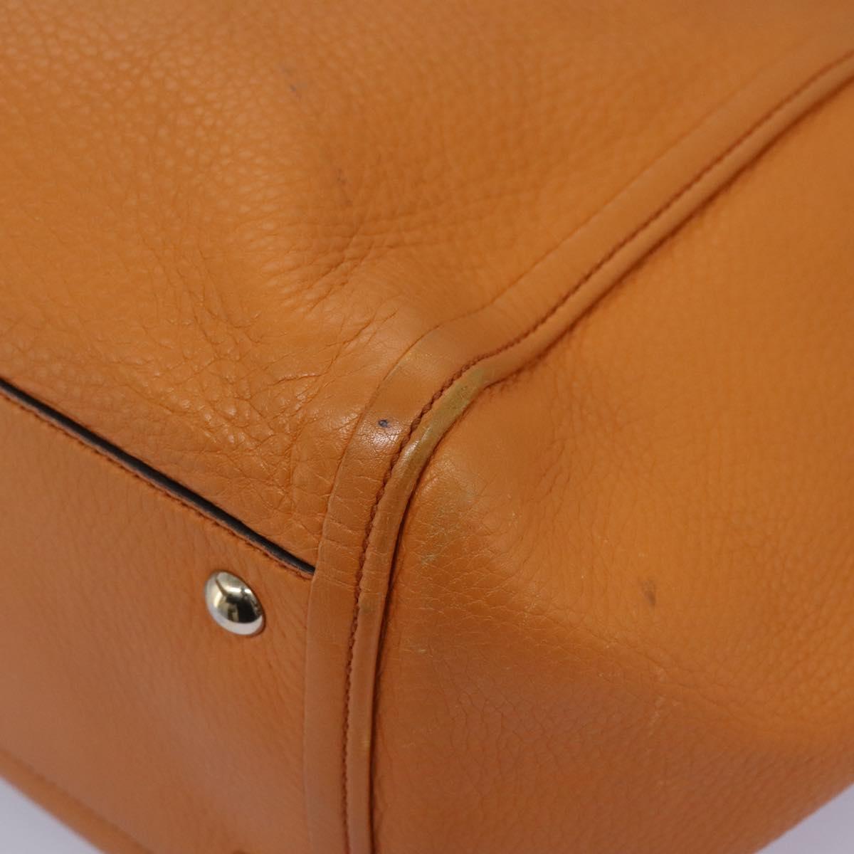 GUCCI Soho Hand Bag Leather Orange Gold 282309 Auth EC355