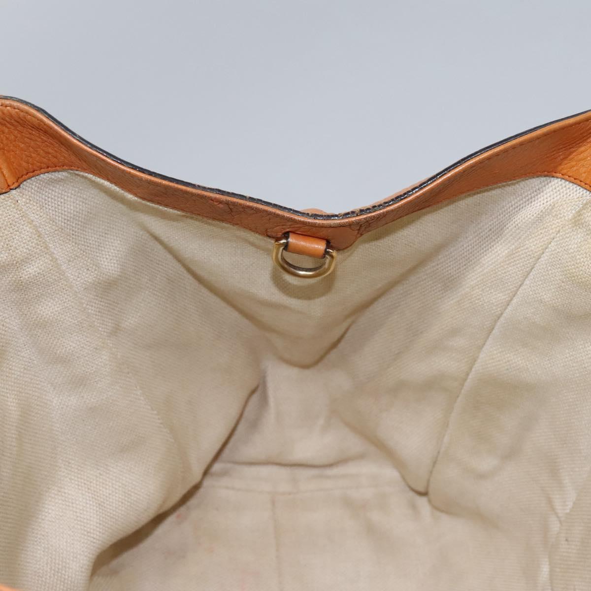 GUCCI Soho Hand Bag Leather Orange Gold 282309 Auth EC355