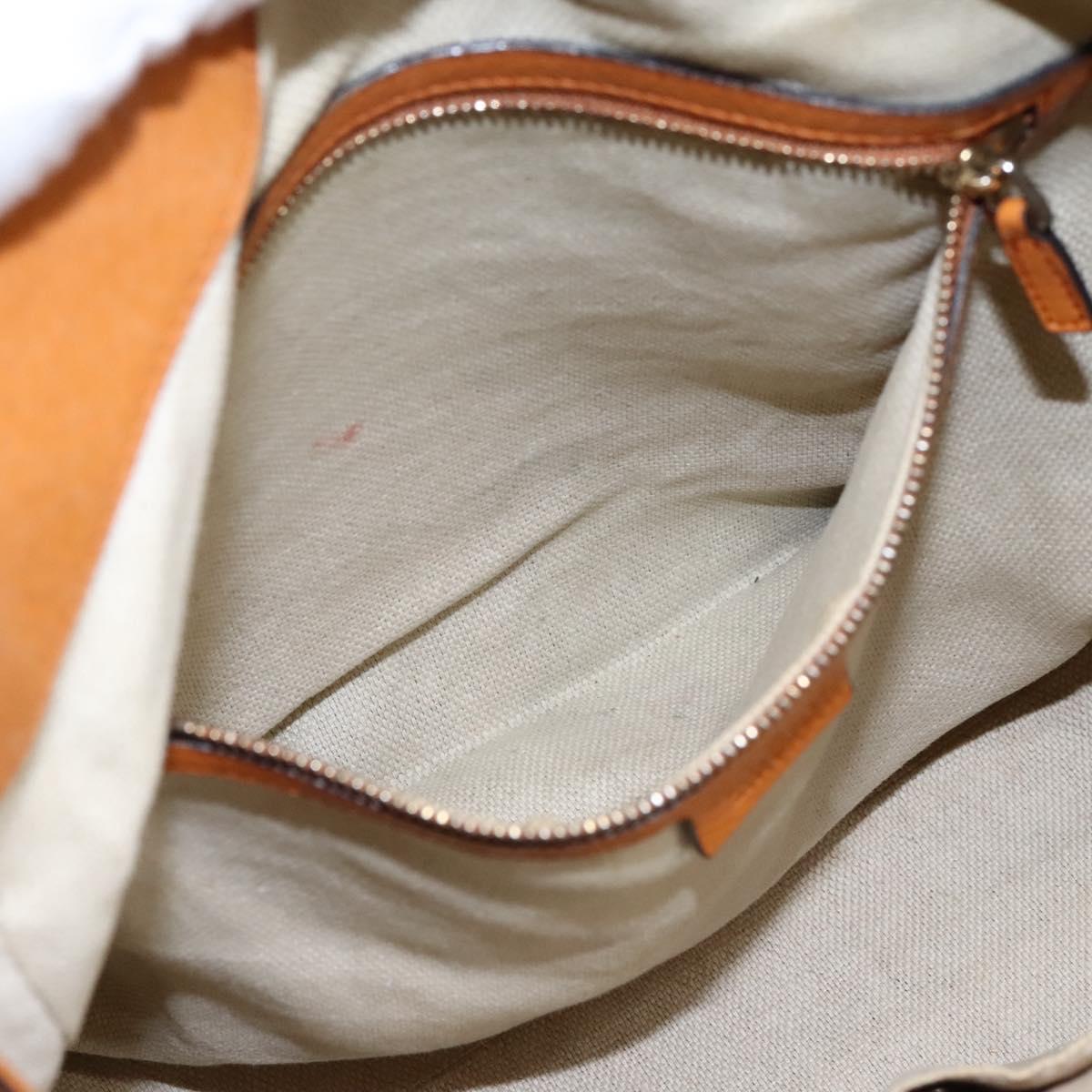 GUCCI Soho Hand Bag Leather Orange Gold 282309 Auth EC355