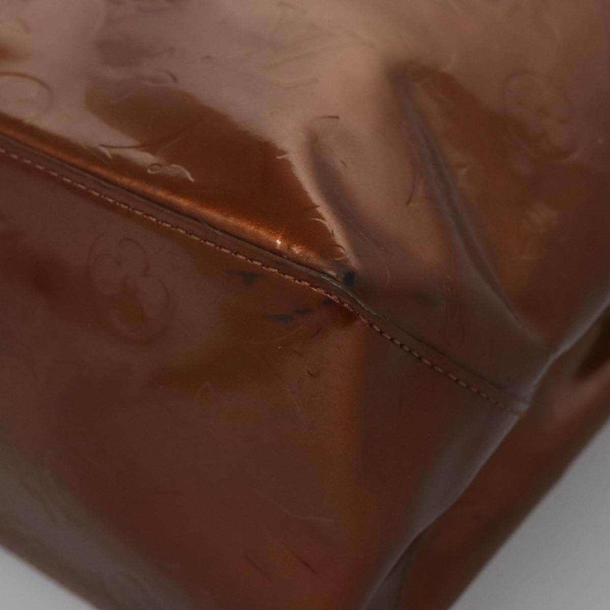 LOUIS VUITTON Monogram Vernis Reade MM Hand Bag Bronze M91143 LV Auth EC356