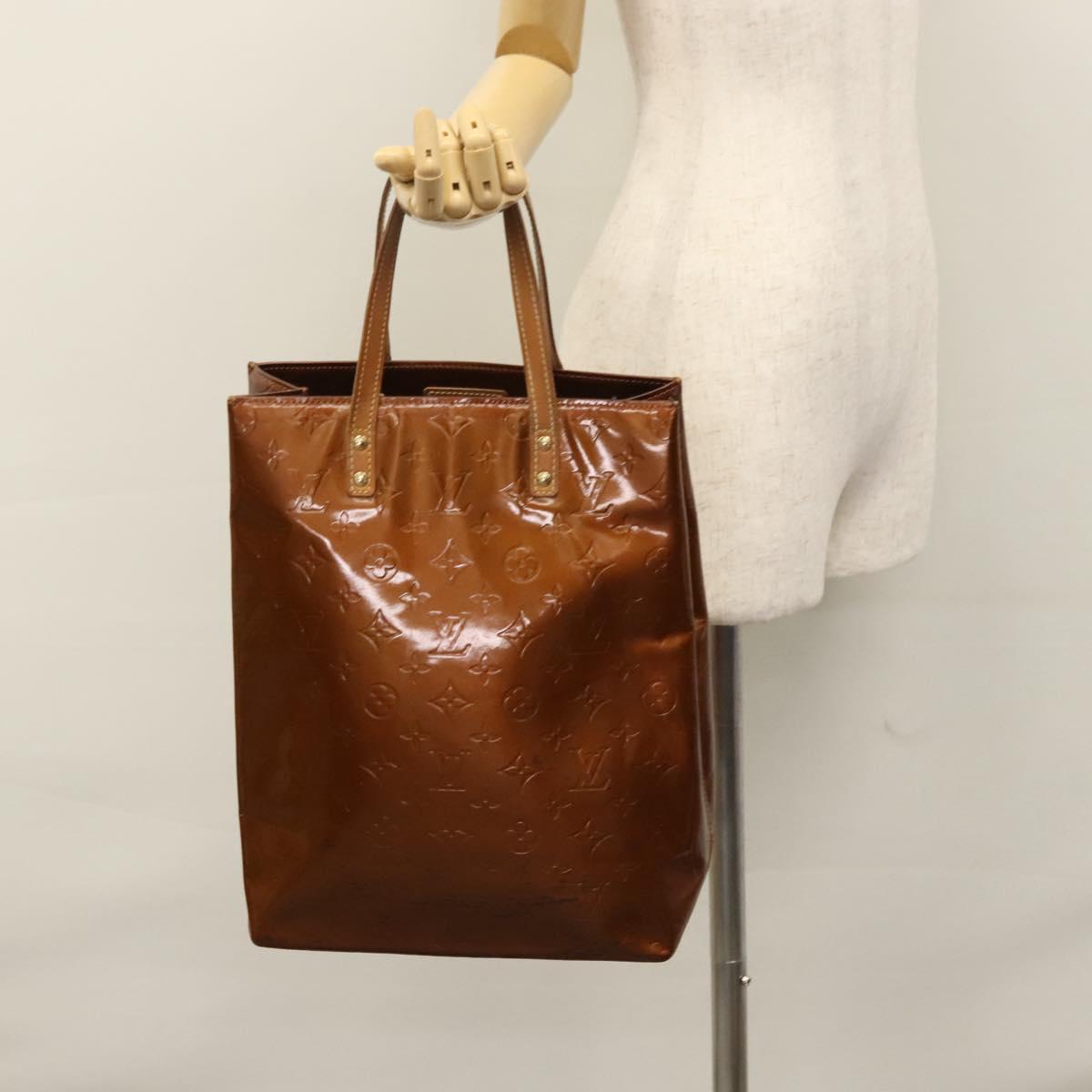 LOUIS VUITTON Monogram Vernis Reade MM Hand Bag Bronze M91143 LV Auth EC356