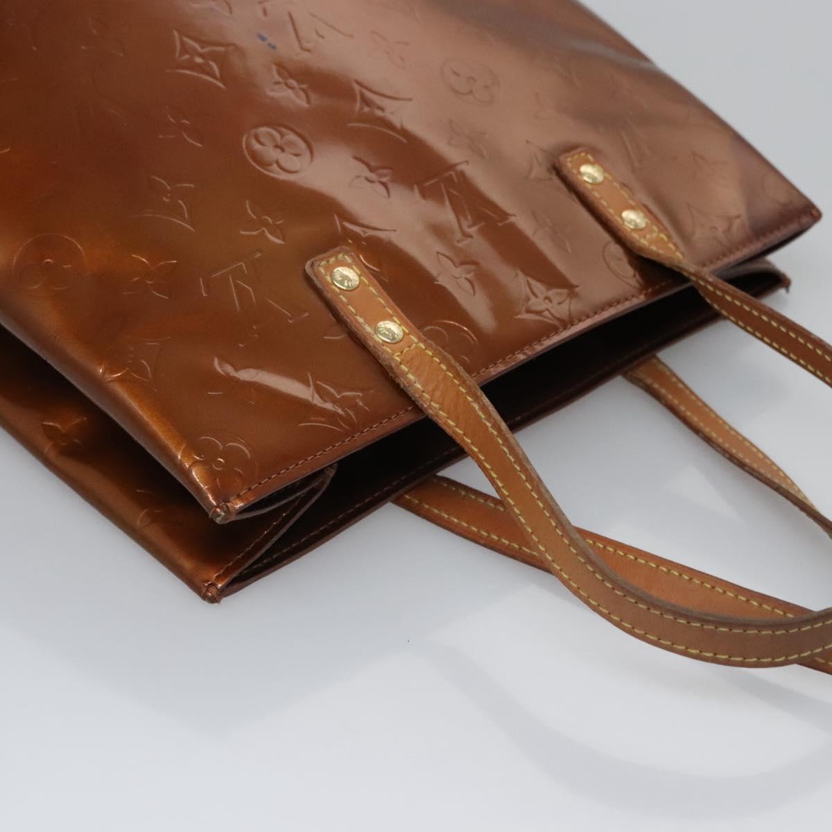LOUIS VUITTON Monogram Vernis Reade MM Hand Bag Bronze M91143 LV Auth EC356