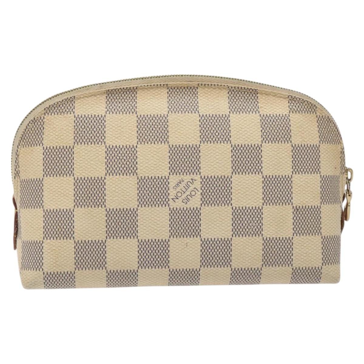 LOUIS VUITTON Damier Azur Pochette Cosmetic PM Pouch N60024 LV Auth EC362