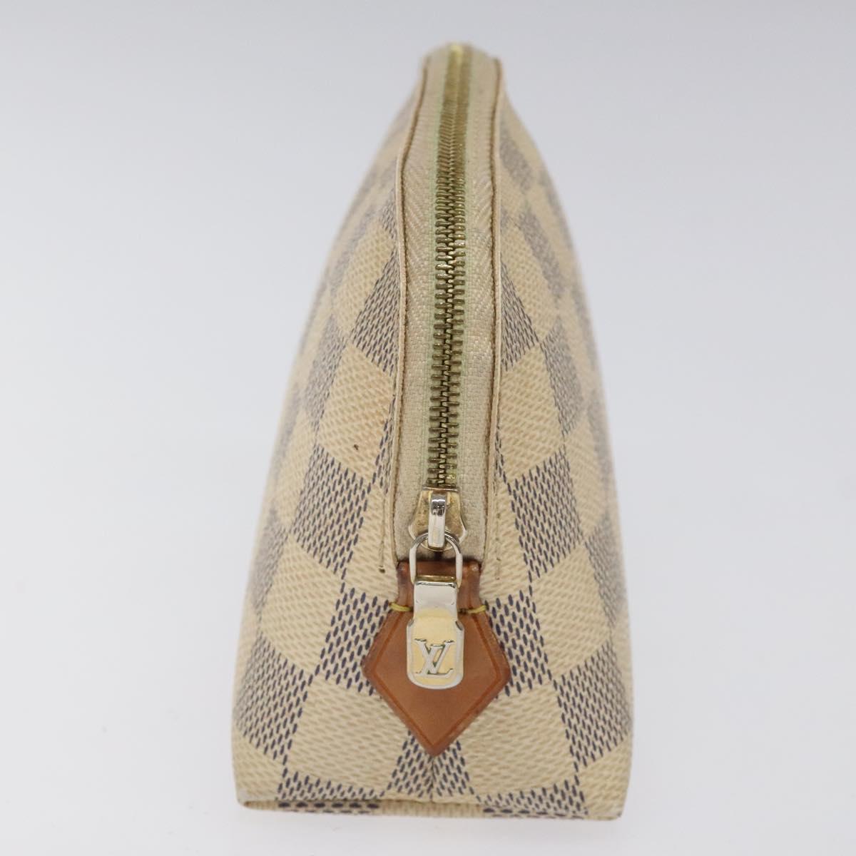 LOUIS VUITTON Damier Azur Pochette Cosmetic PM Pouch N60024 LV Auth EC362
