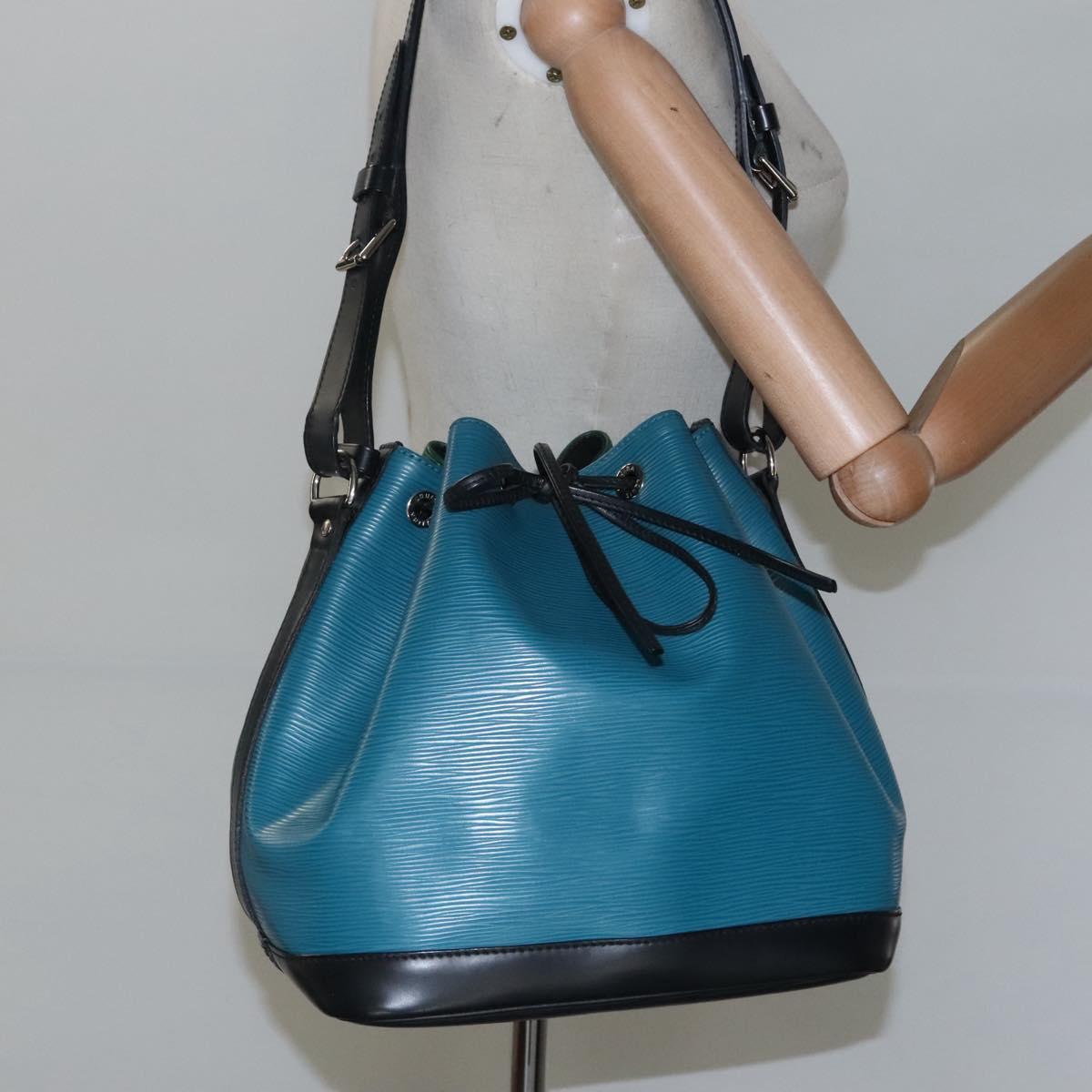 LOUIS VUITTON Epi Petit Noe Bag Tricolor Green Black blue M40880 LV Auth EC365