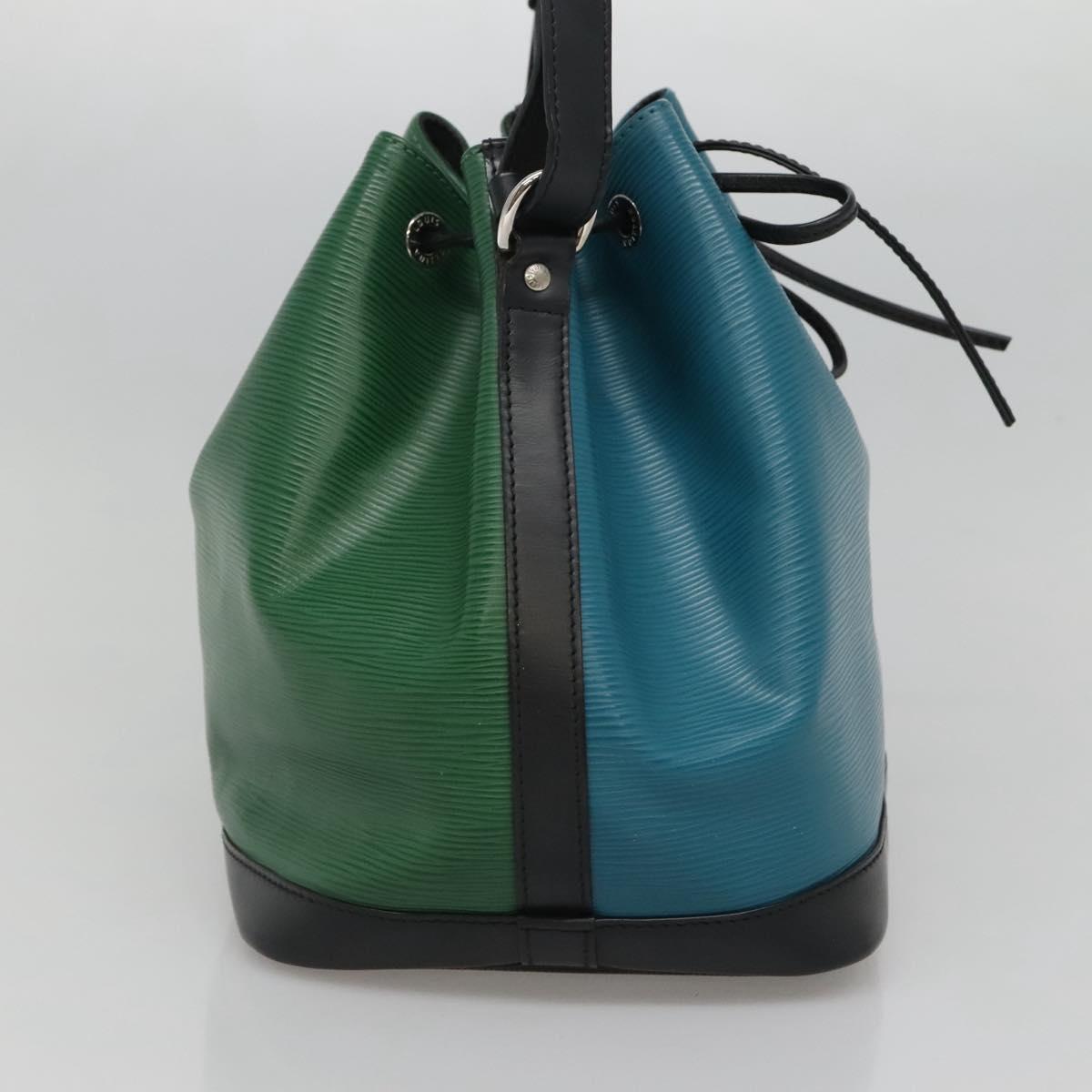 LOUIS VUITTON Epi Petit Noe Bag Tricolor Green Black blue M40880 LV Auth EC365