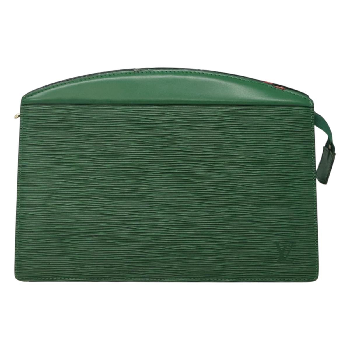 LOUIS VUITTON Epi Trousse Crete Pouch Green M48404 LV Auth EC374