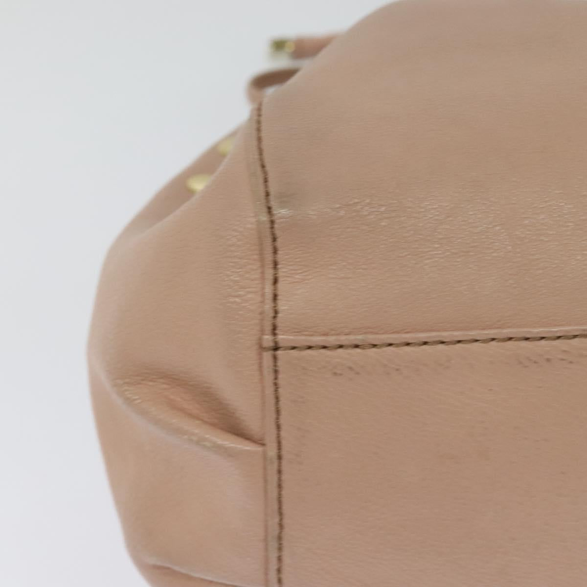 BURBERRY Blue Label Shoulder Bag Leather Gold Pink Auth EC376