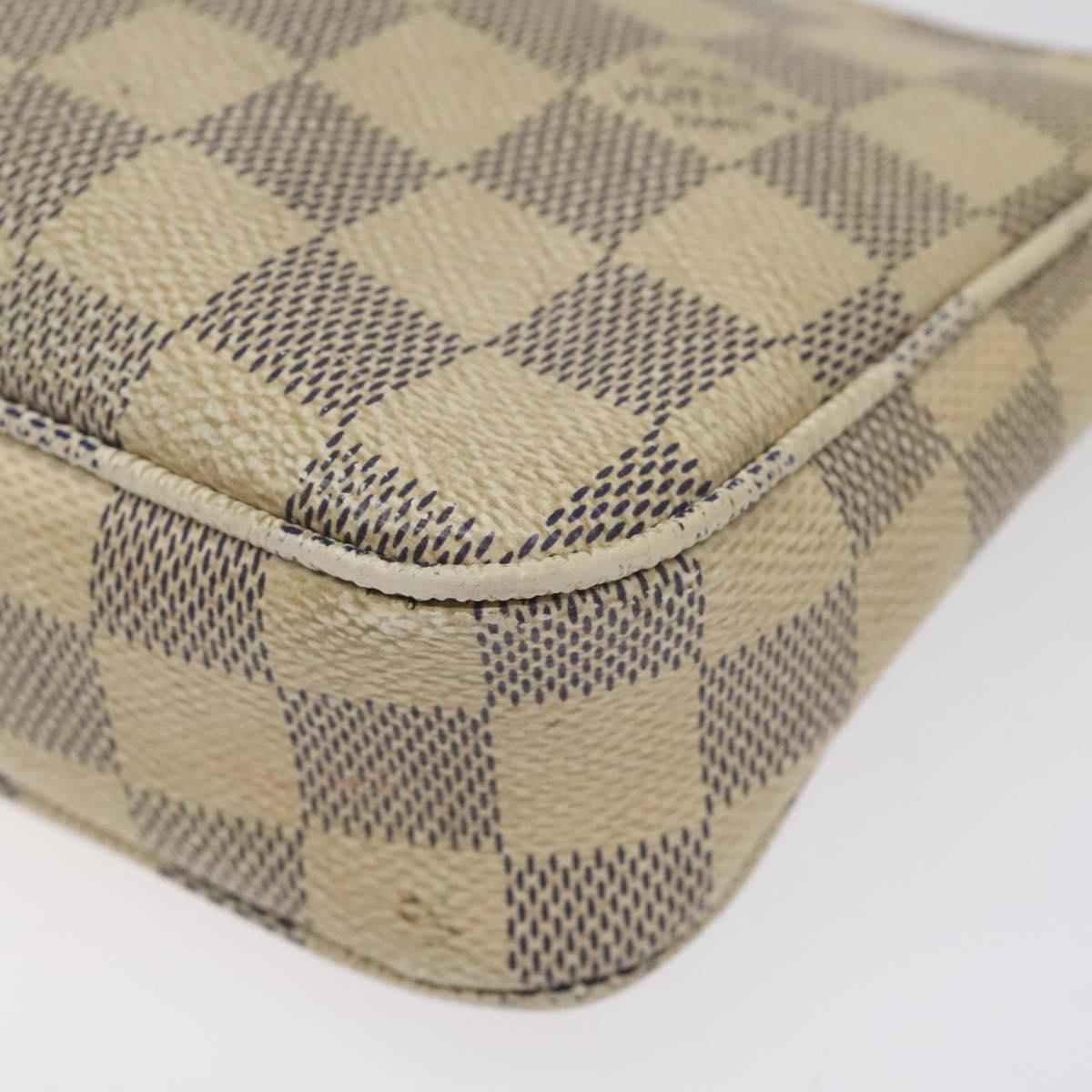 LOUIS VUITTON Damier Azur Pochette Accessoires Pouch N51986 LV Auth EC377