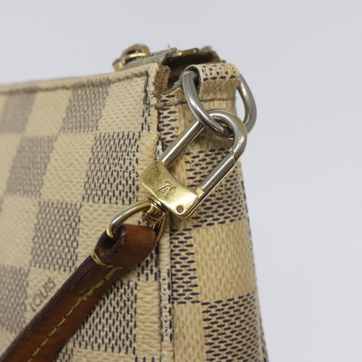 LOUIS VUITTON Damier Azur Pochette Accessoires Pouch N51986 LV Auth EC377
