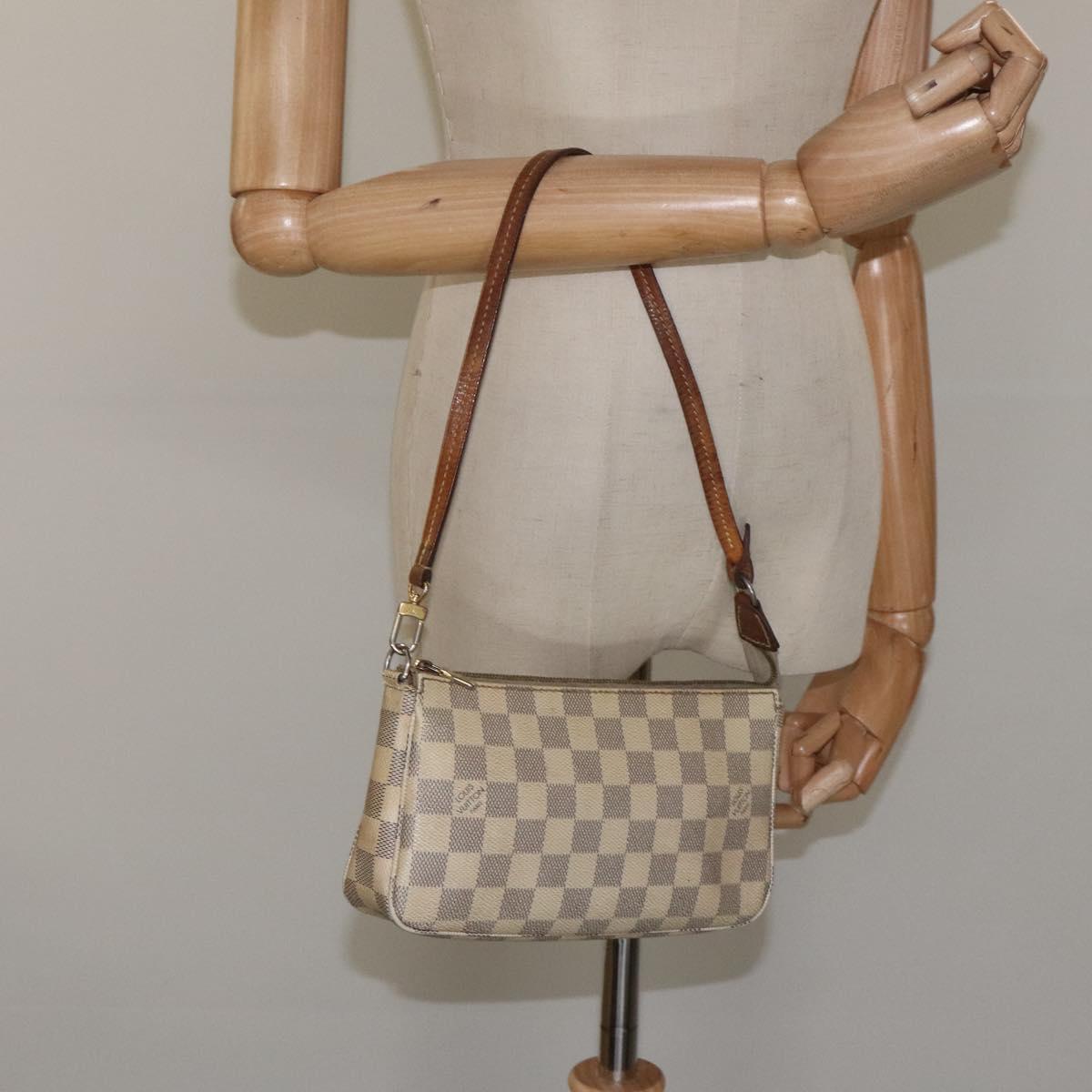 LOUIS VUITTON Damier Azur Pochette Accessoires Pouch N51986 LV Auth EC377